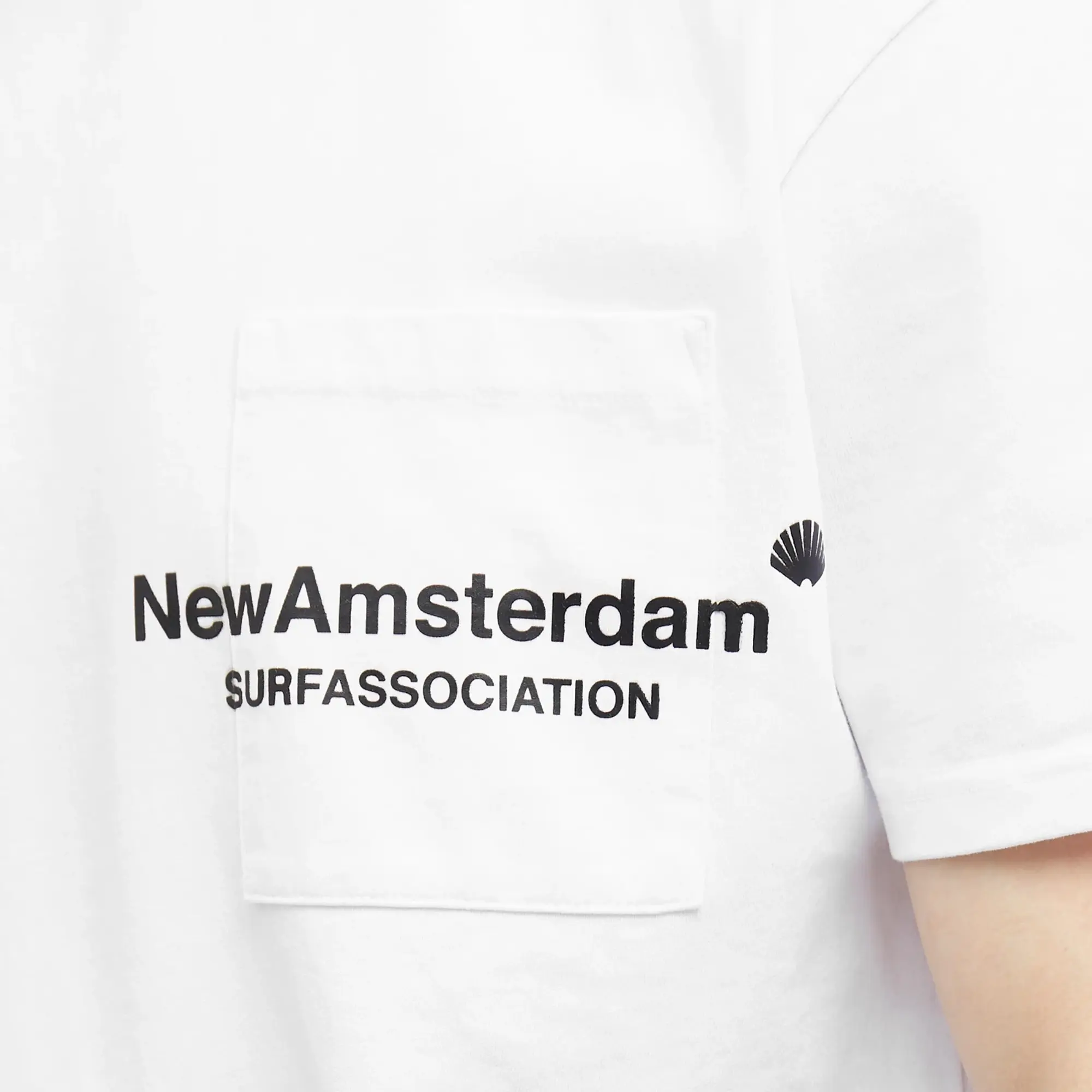 New Amsterdam Surf Association Men's Throw Pocket T-Shirt White/Black