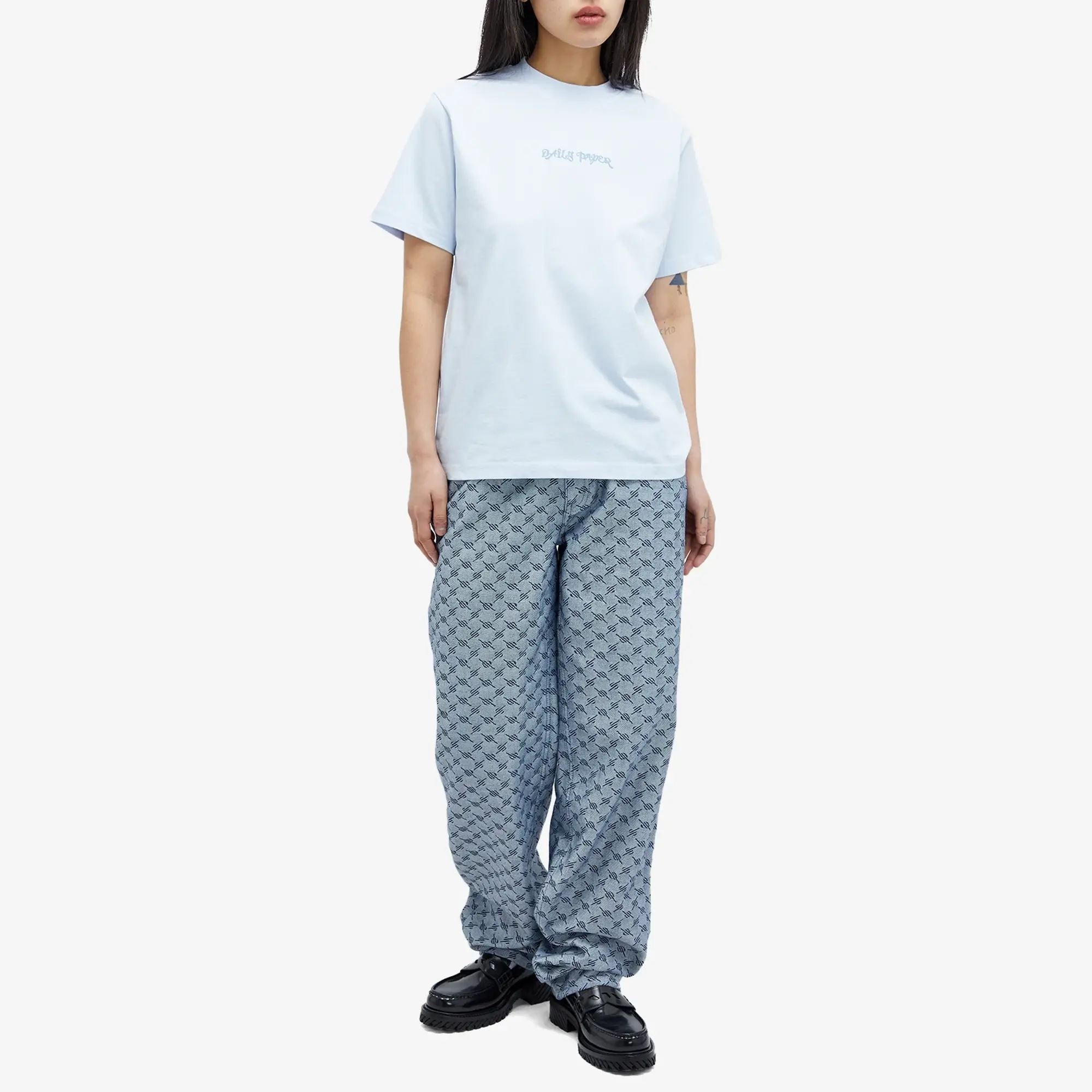 Daily Paper Women's Diverse Logo Womens Short Sleeve T-Shirt Halogen Blue