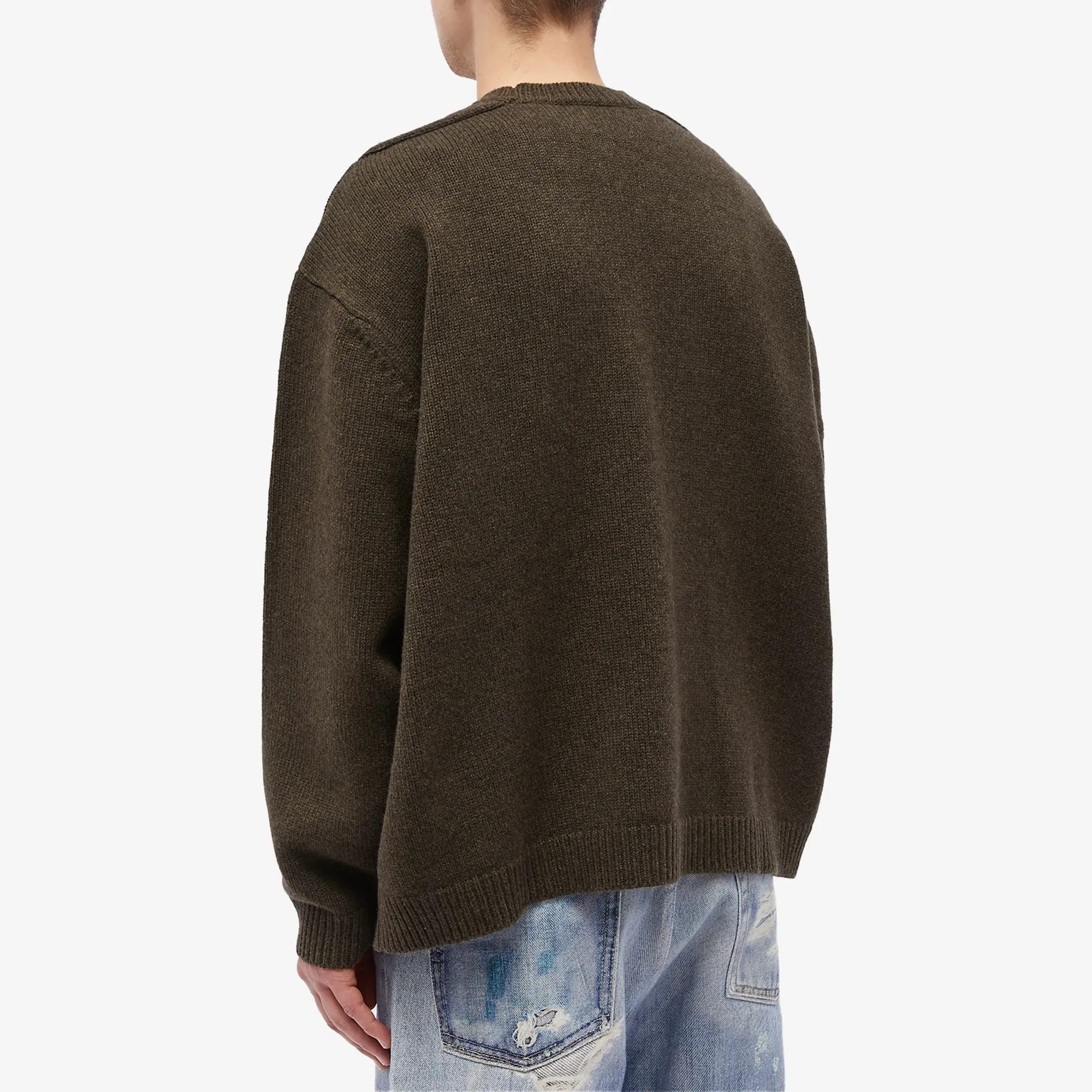 Studio Nicholson Men's Hemyl Lambswool Crew Knit Fir