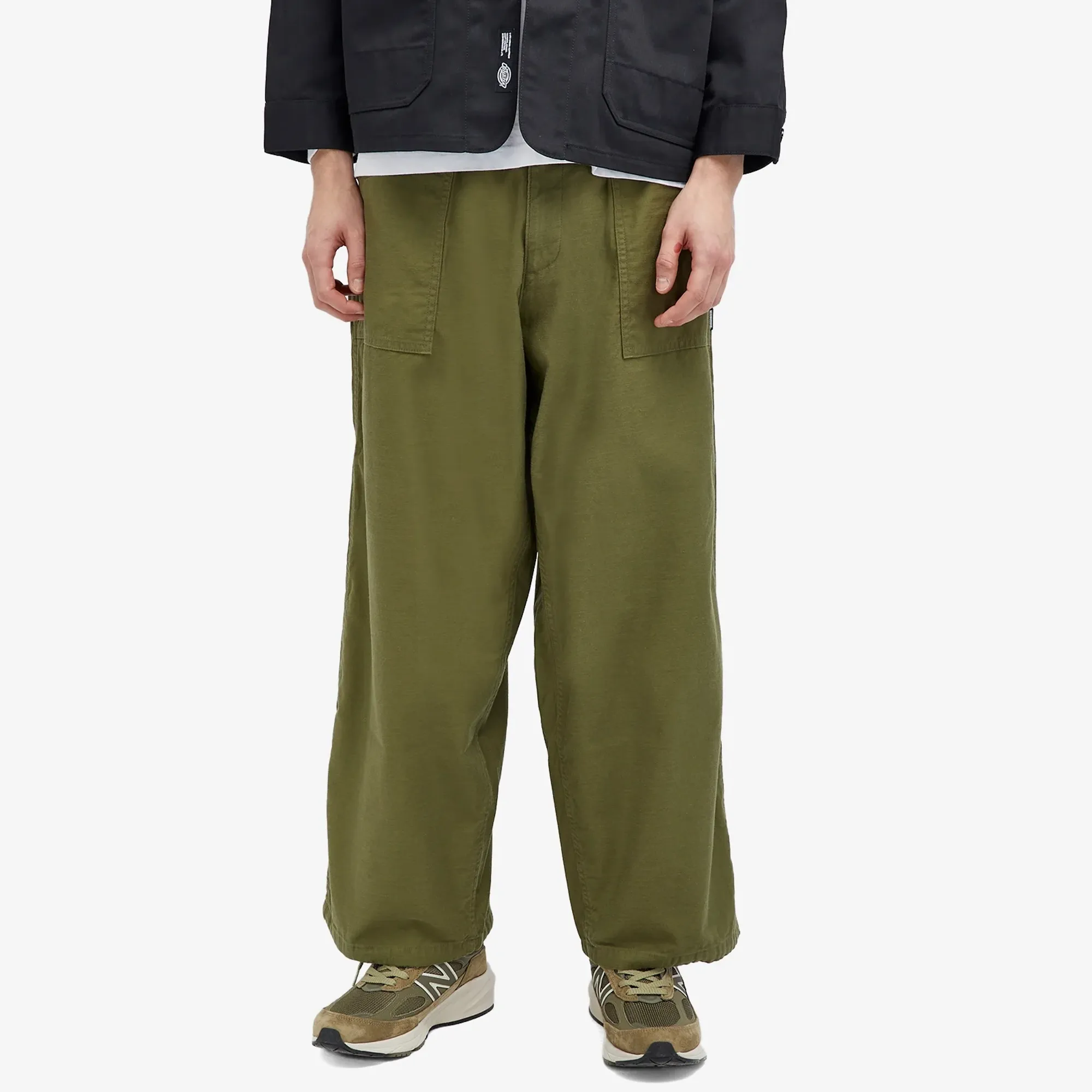 Neighborhood Men's Wide Baker Trousers Olive Drab | 241AQNH-PTM01