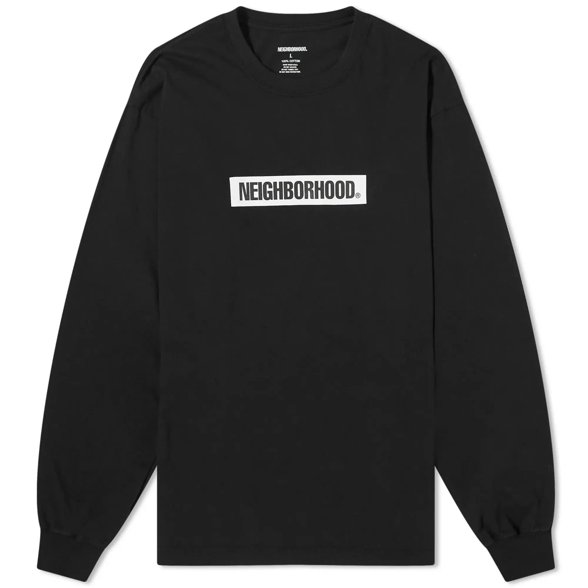 Neighborhood Men's 2 Long Sleeve Box Logo T-Shirt Black
