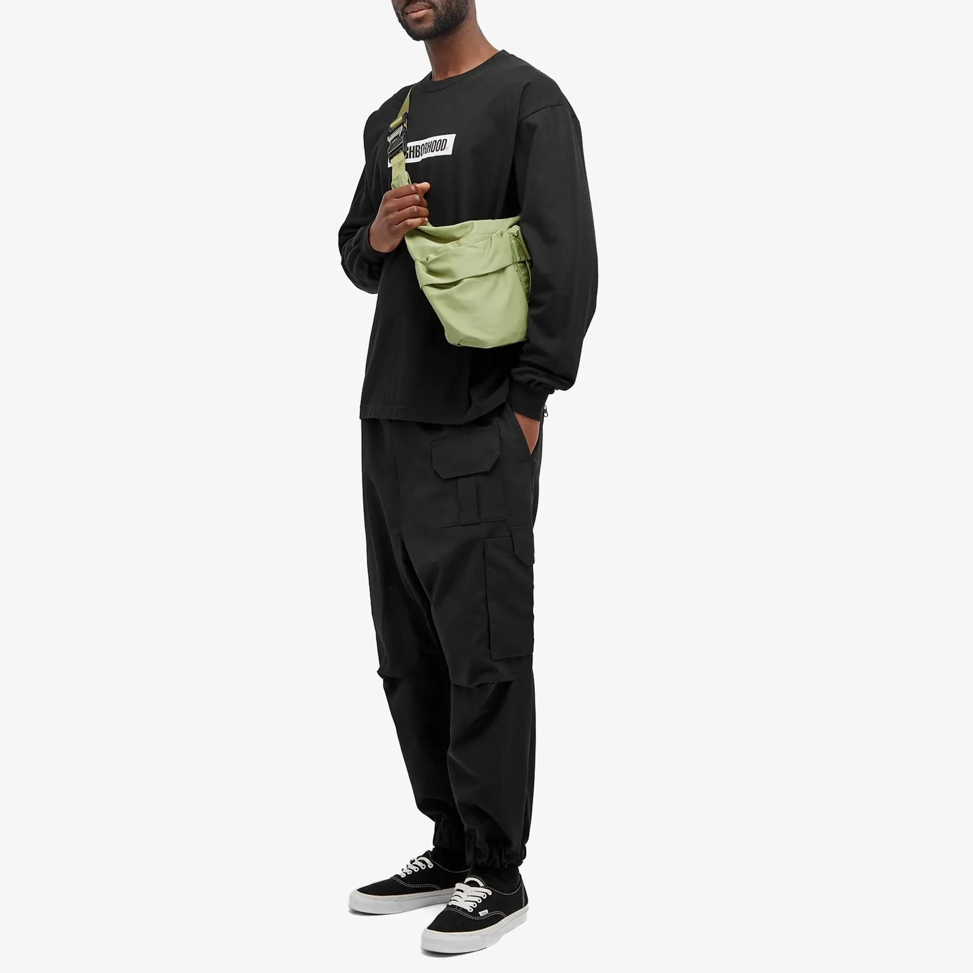 Neighborhood Men's 2 Long Sleeve Box Logo T-Shirt Black