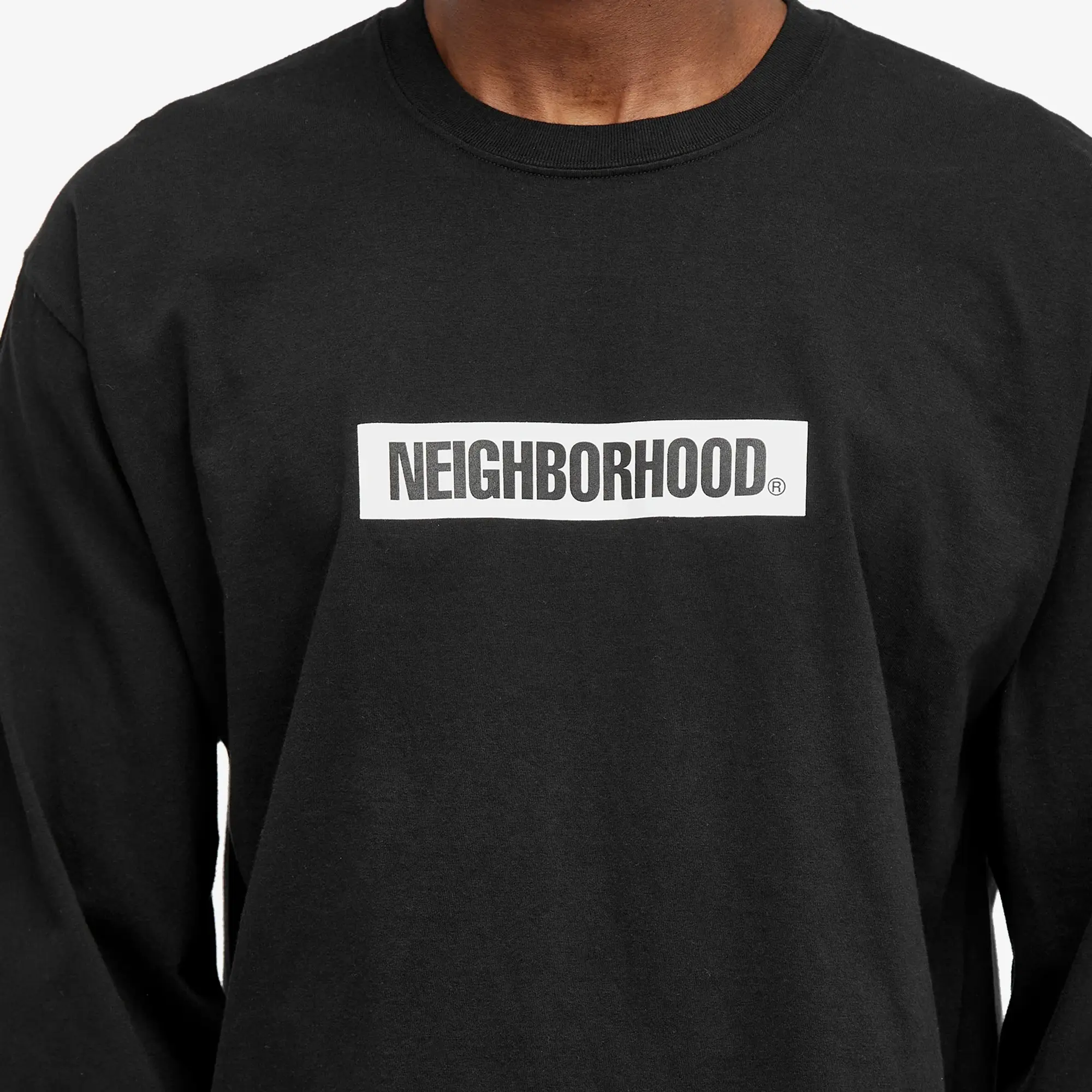 Neighborhood Men's 2 Long Sleeve Box Logo T-Shirt Black