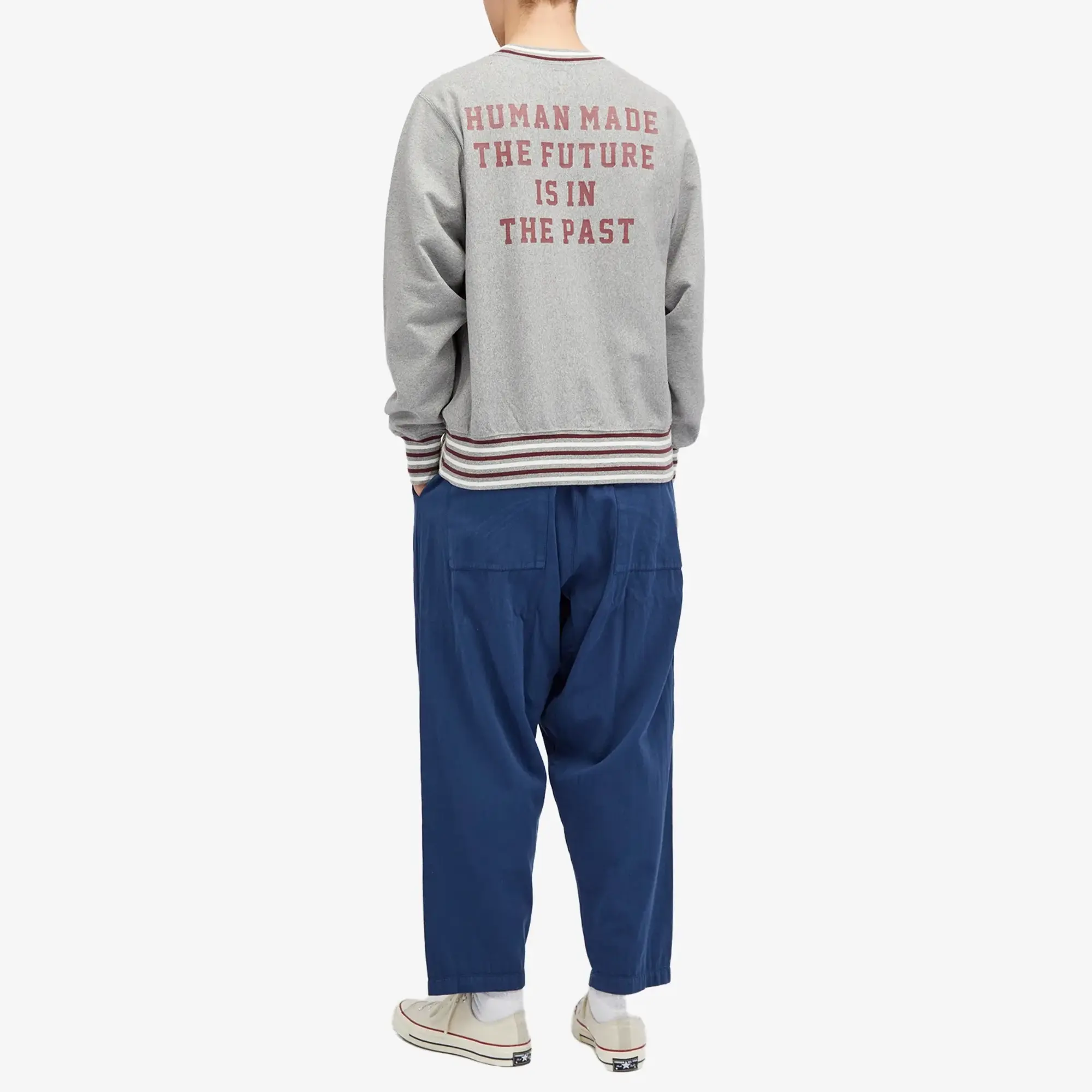 Human Made Men's Hem Line Crew Sweat Grey