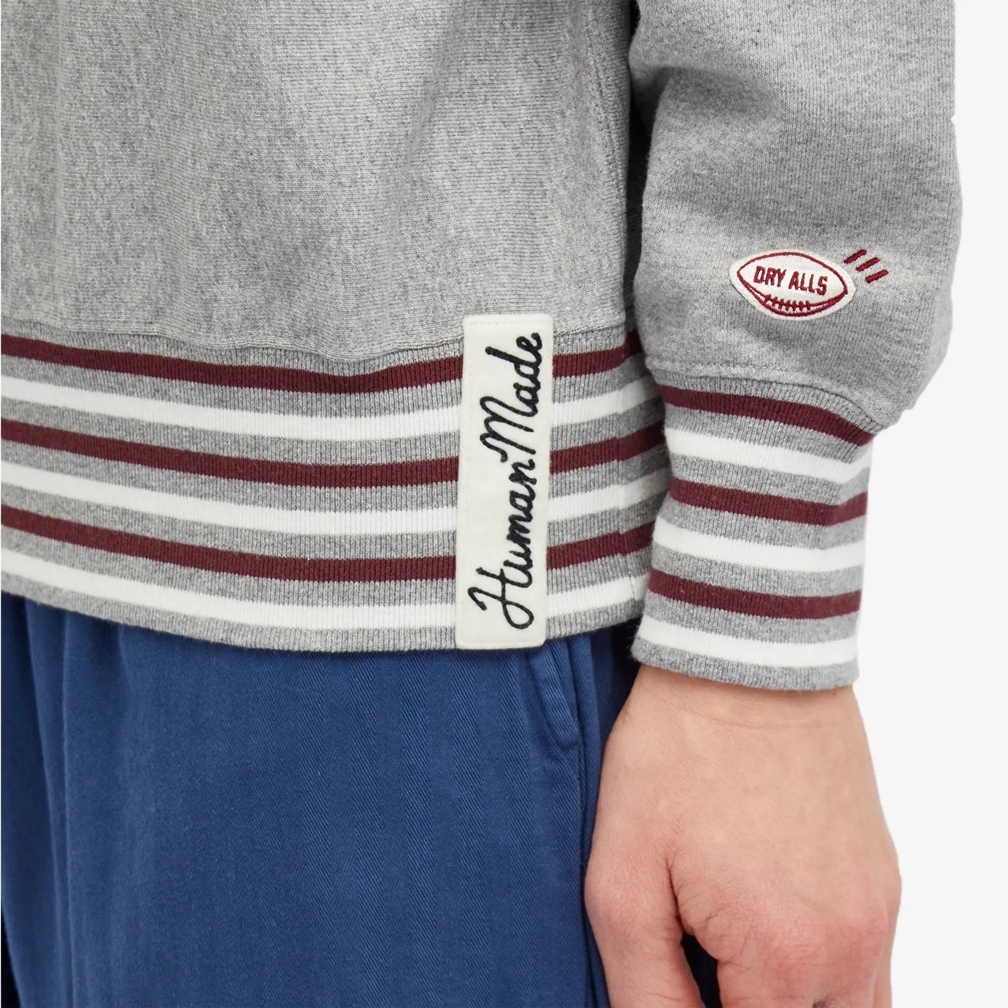 Human Made Men's Hem Line Crew Sweat Grey