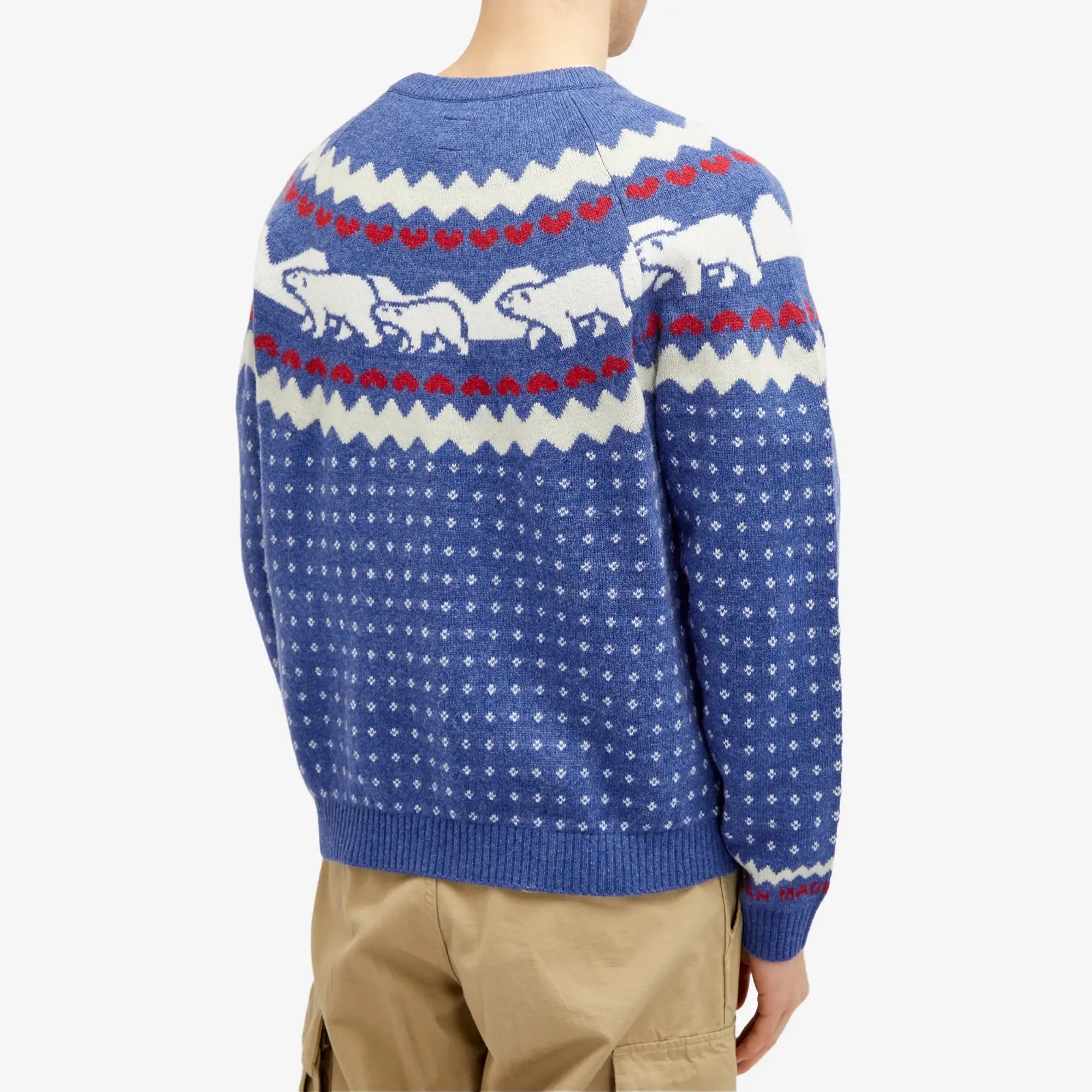 Human Made Men's Nordic Jacquard Knit Sweater Blue