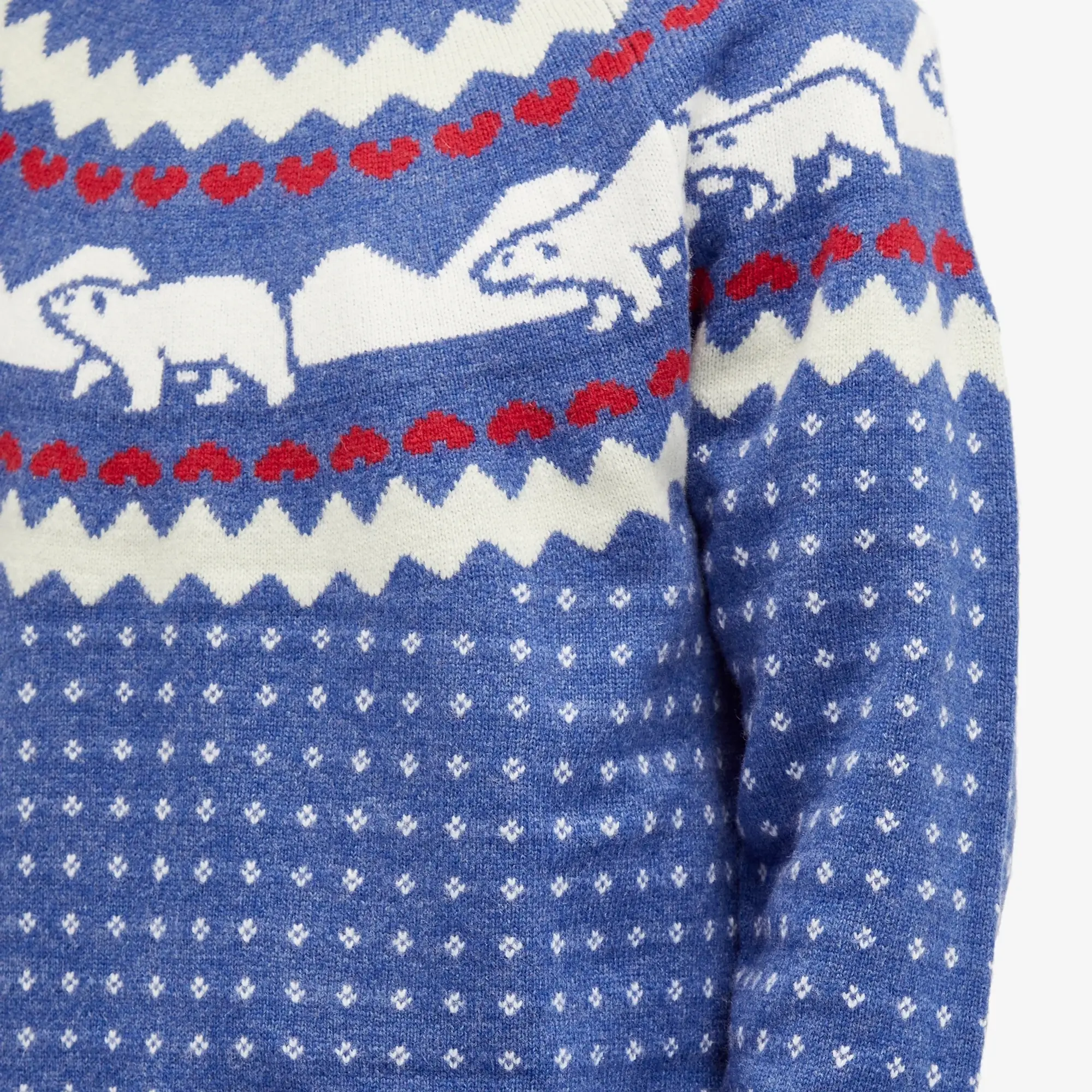 Human Made Men's Nordic Jacquard Knit Sweater Blue