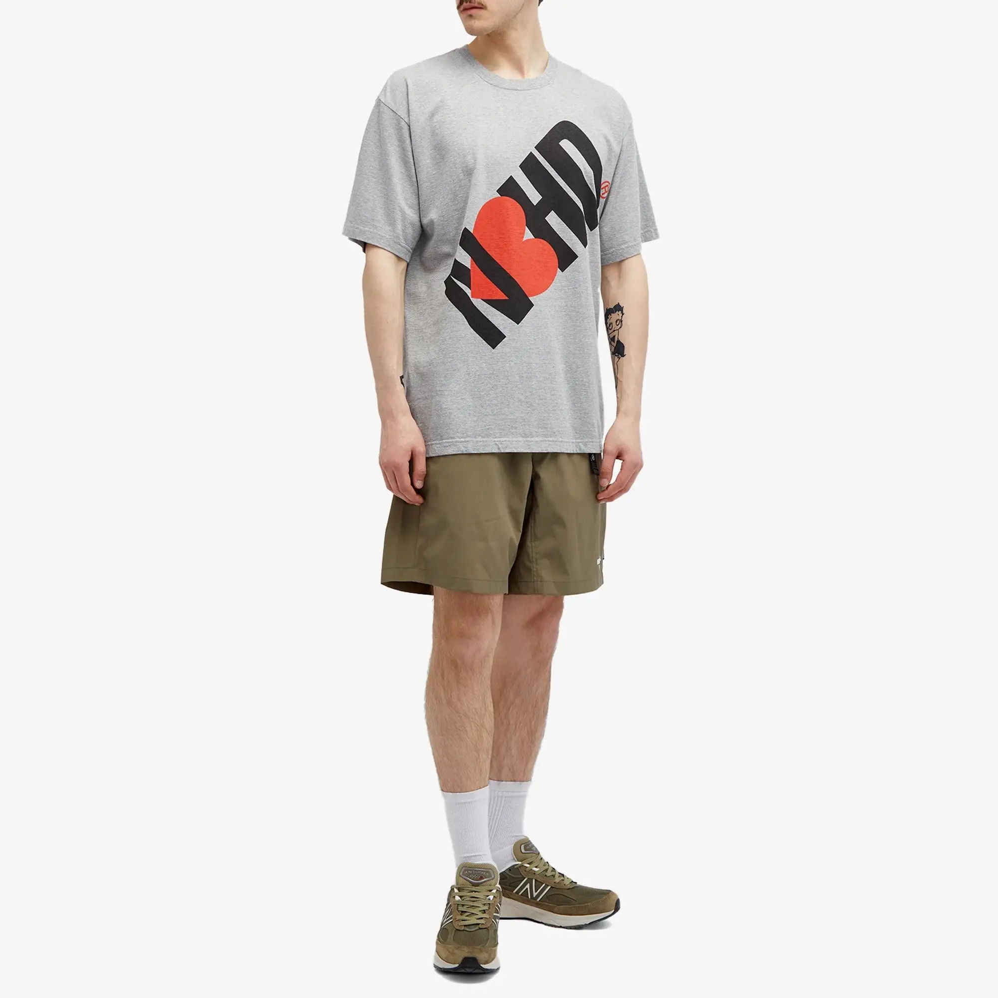 Neighborhood Men's 29 Printed T-Shirt Grey