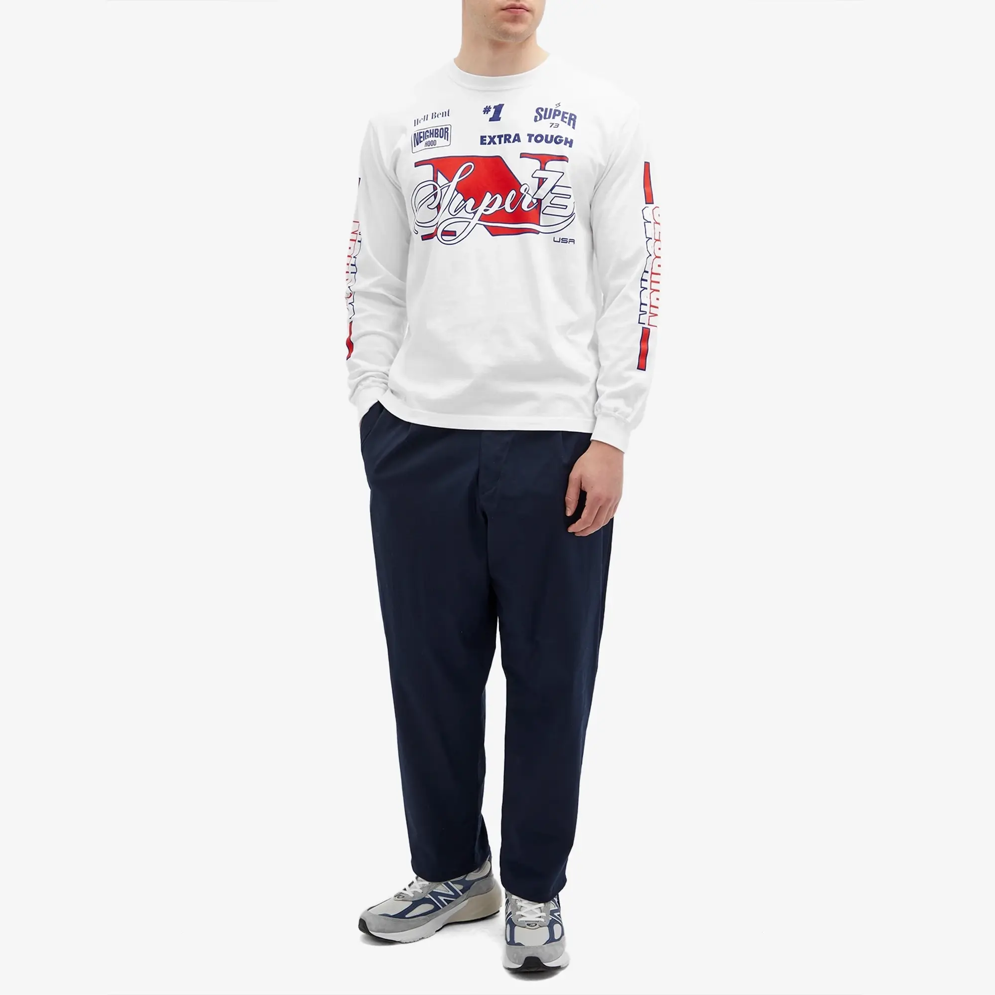 Neighborhood Men's x Super73 Long Sleeve T-Shirt White