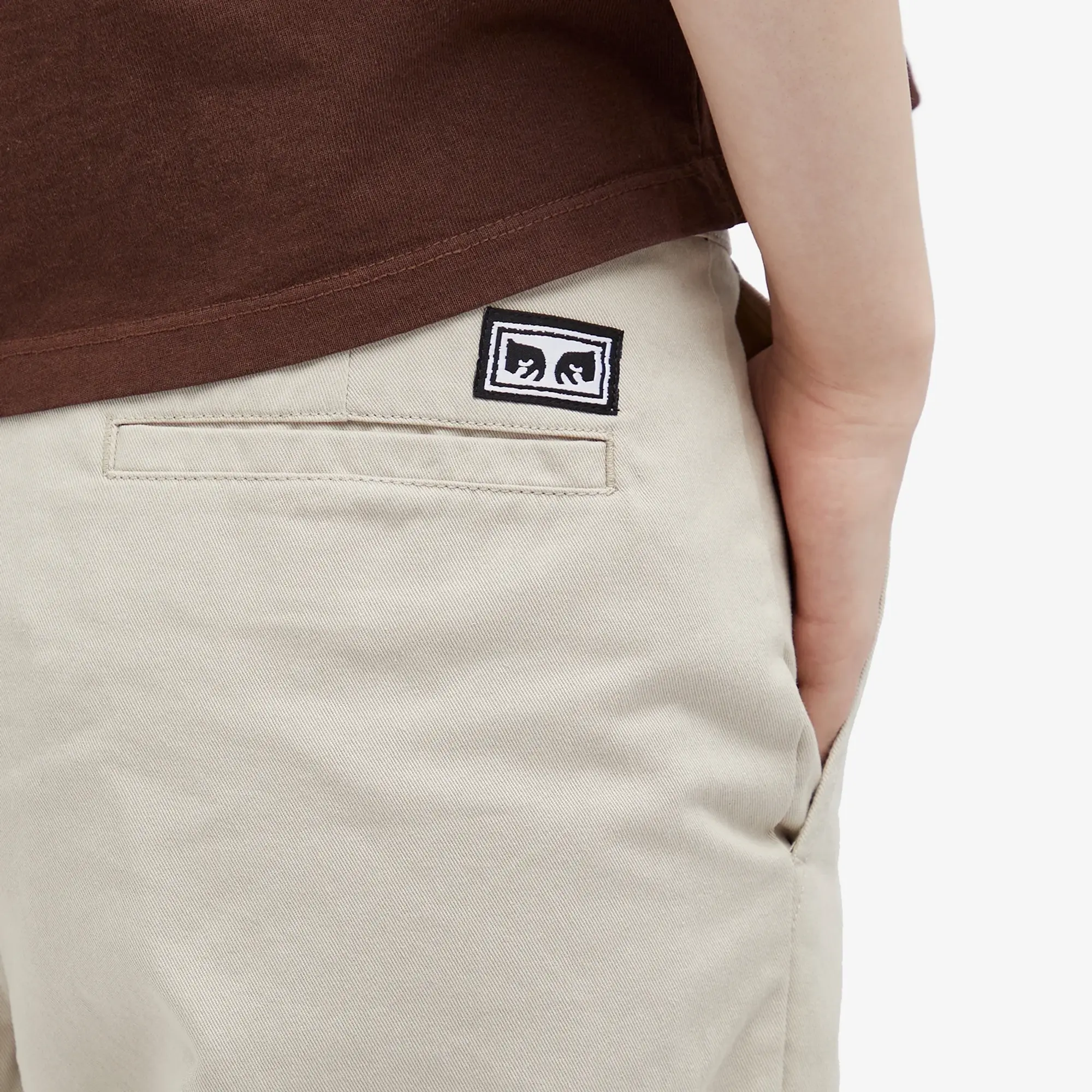 Obey Women's Mila Work Trousers Silver Grey