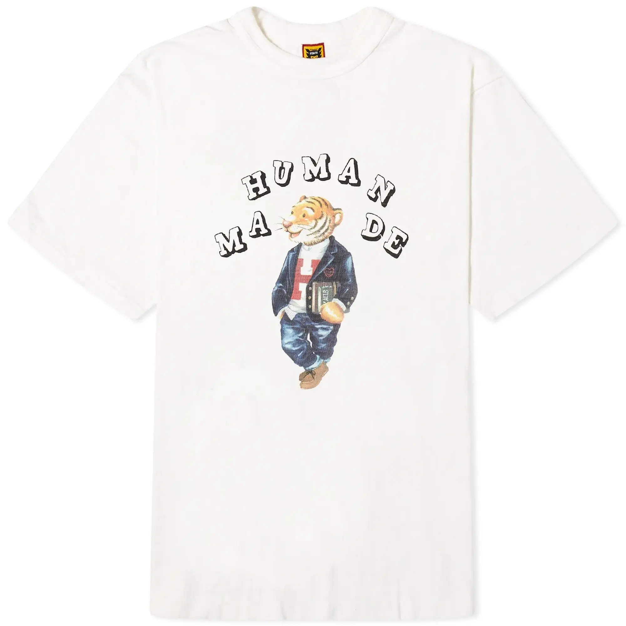 Human Made Men's Polo Tiger Bear White