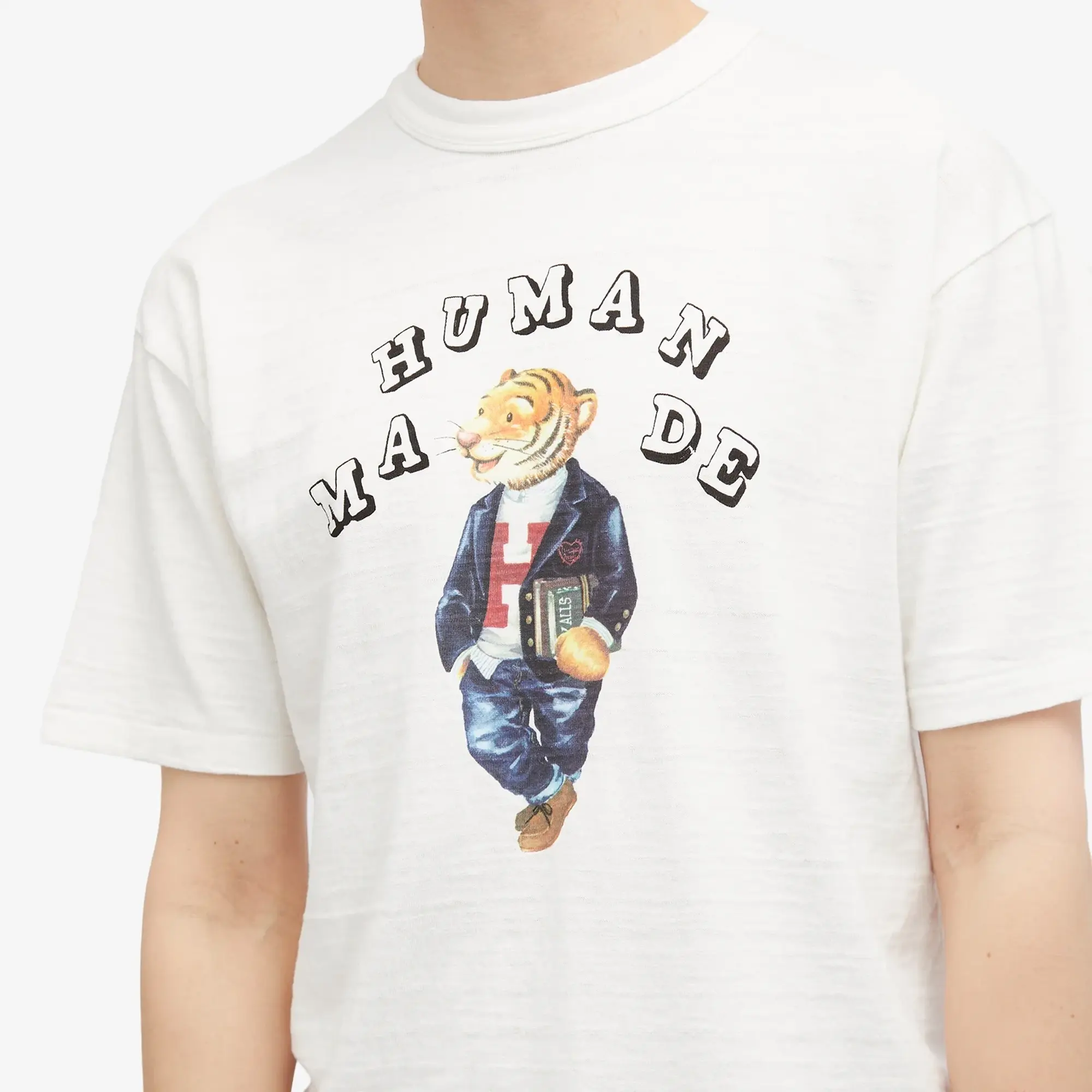 Human Made Men's Polo Tiger Bear White