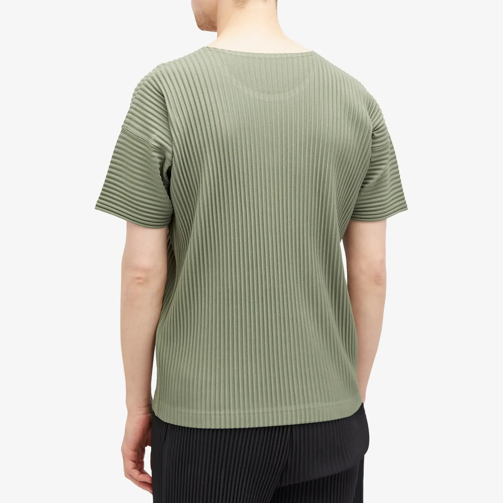 Homme Plissé Issey Miyake Men's Pleated T-Shirt Sage Green