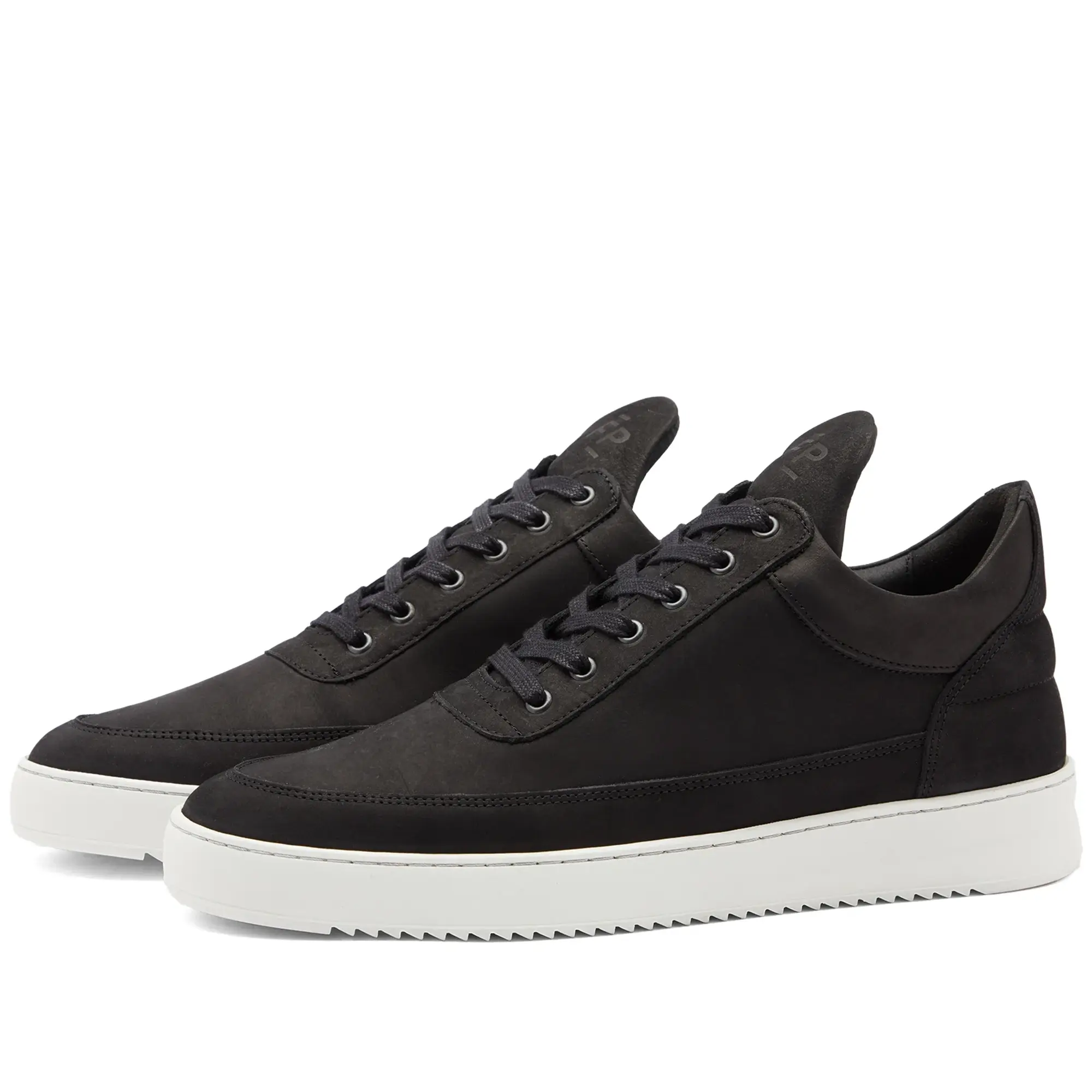 Filling Pieces Men's Low Top Sneaker Ripple Black/White Nubuck