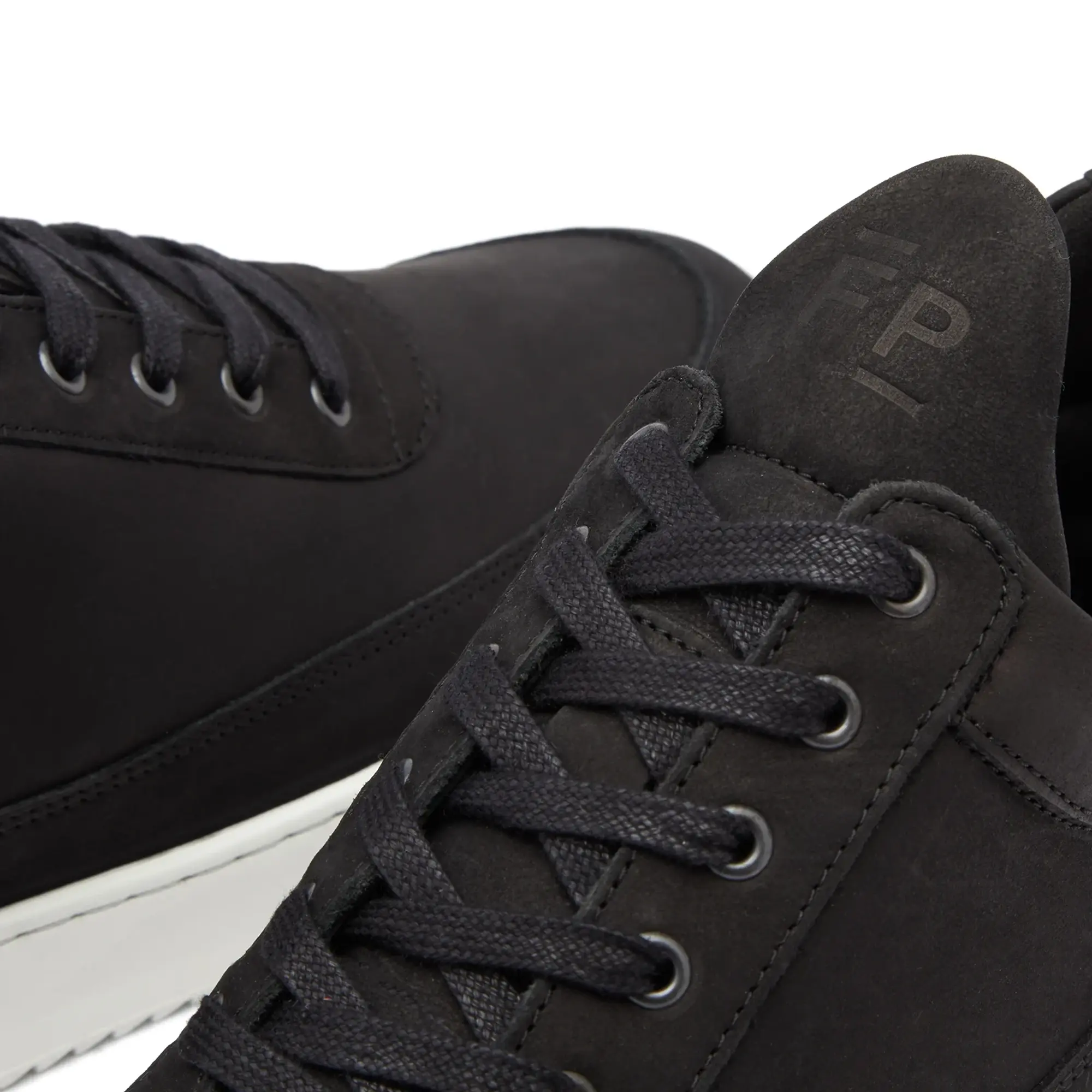 Filling Pieces Men's Low Top Sneaker Ripple Black/White Nubuck
