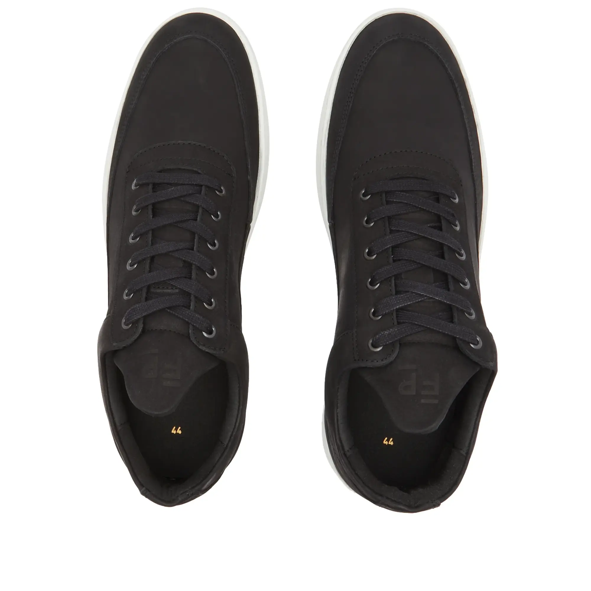 Filling Pieces Men's Low Top Sneaker Ripple Black/White Nubuck