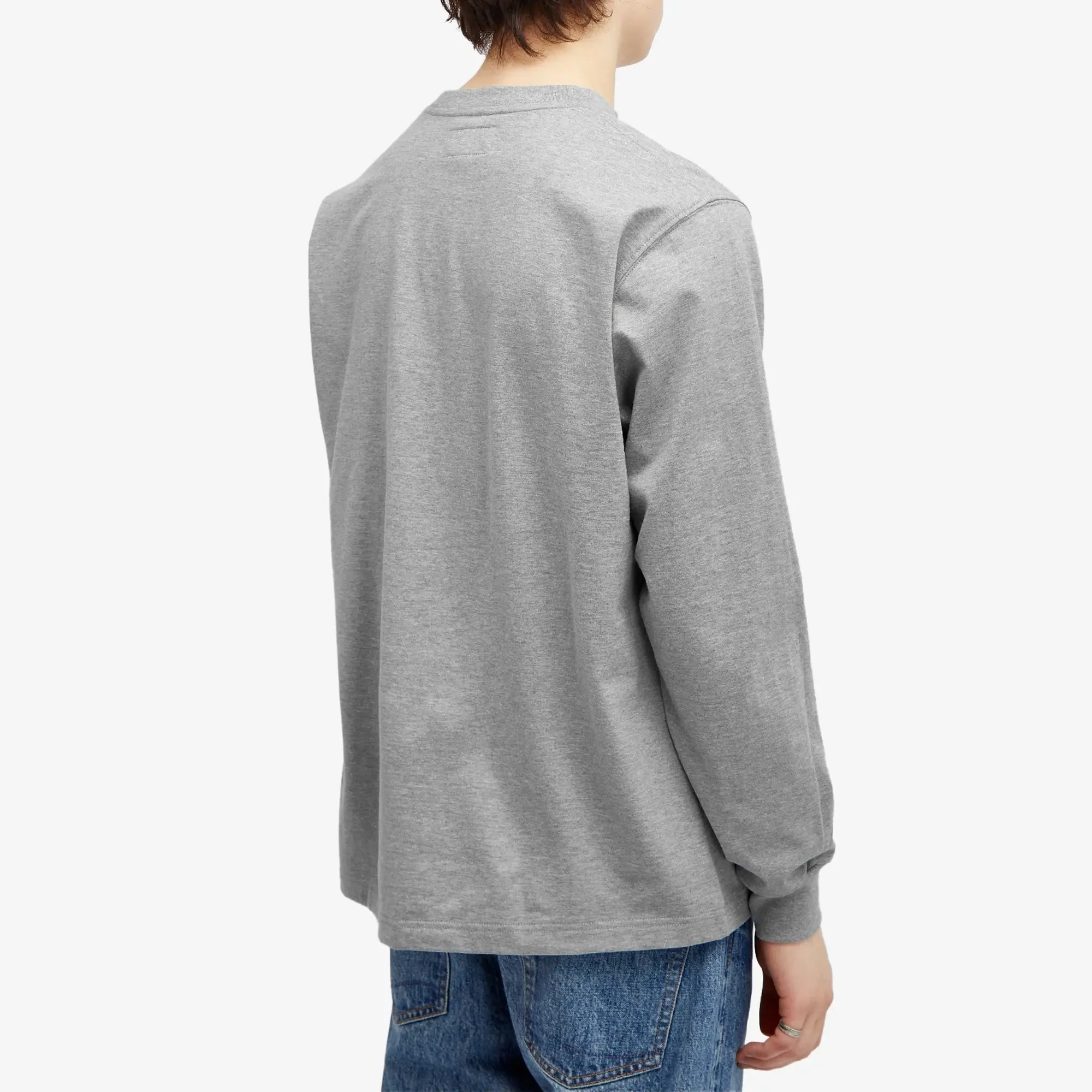 Beams Plus Men's Long Sleeve Pocket T-Shirt Heather Grey