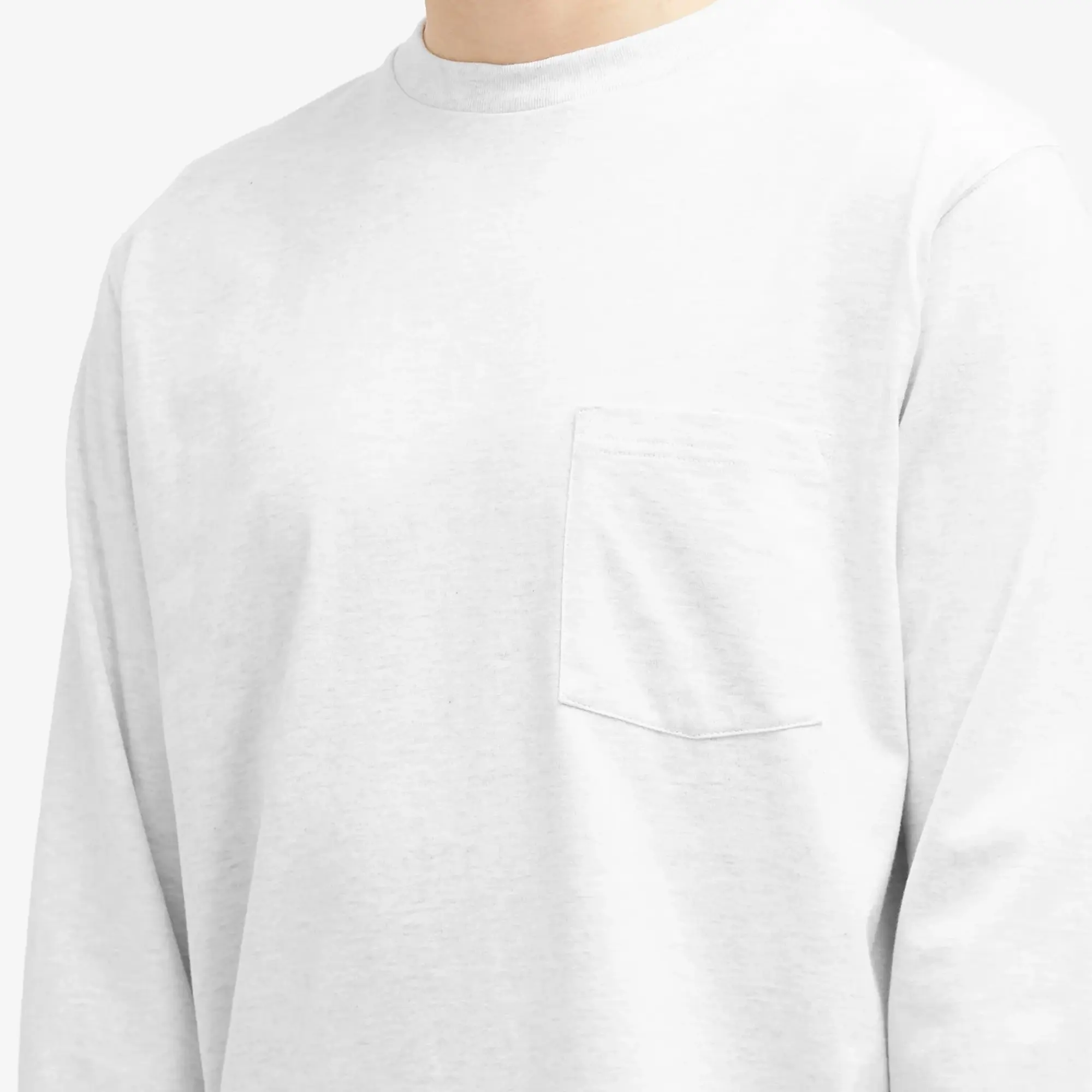 Beams Plus Men's Long Sleeve Pocket T-Shirt Ash