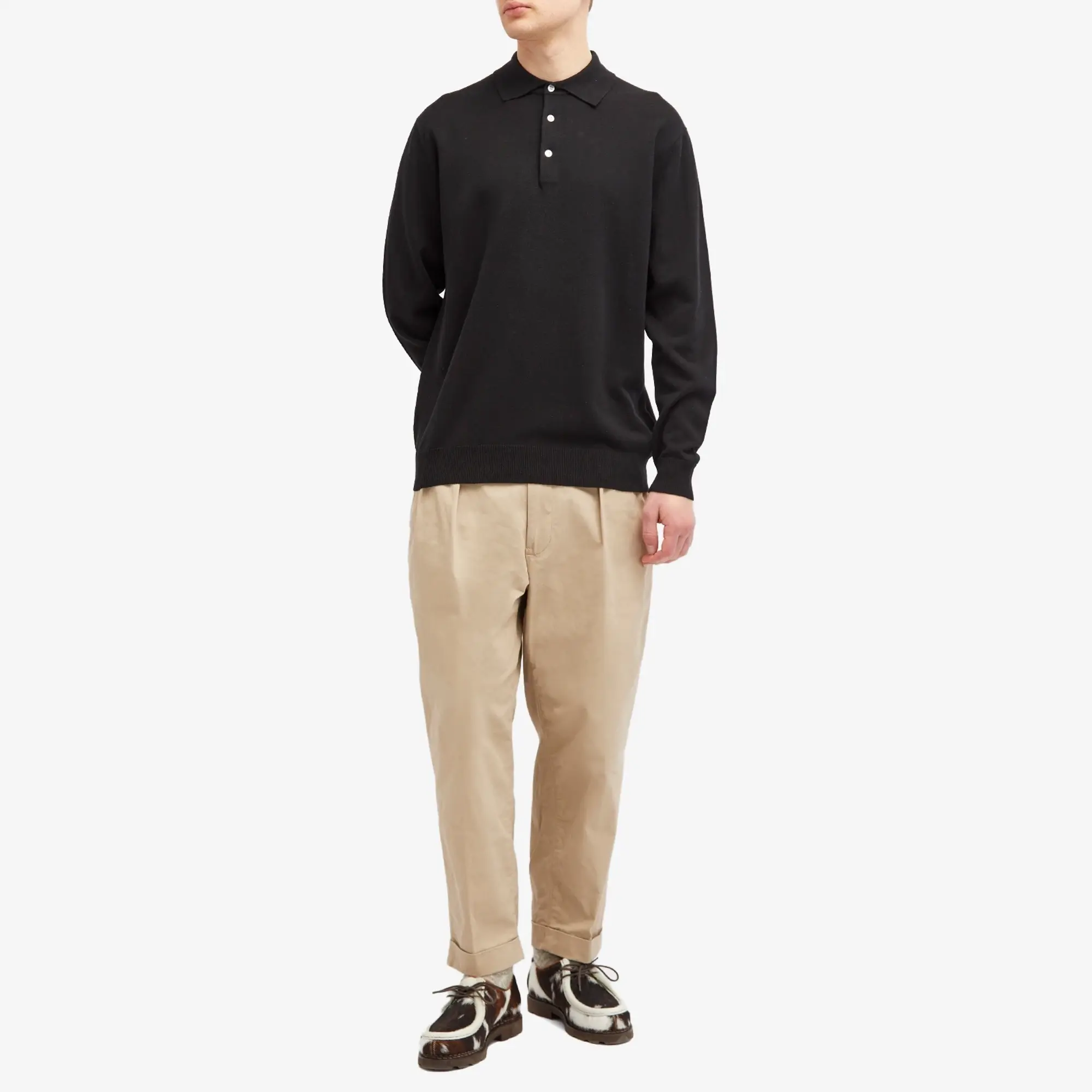 Beams Plus Men's 2 Pleat Chino Khaki