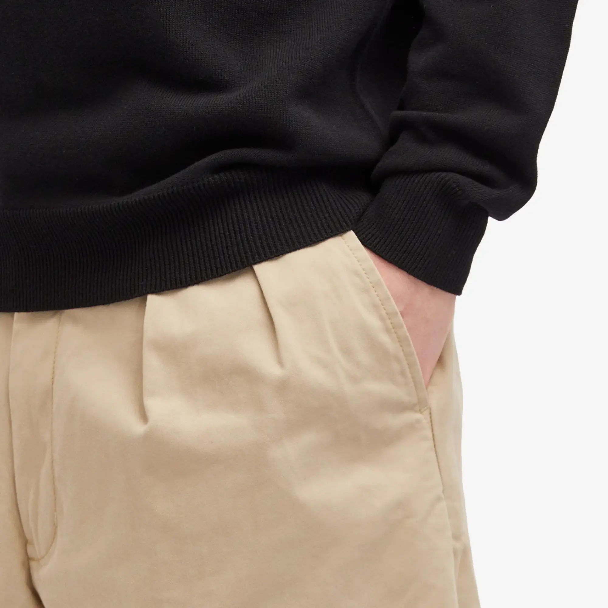 Beams Plus Men's 2 Pleat Chino Khaki