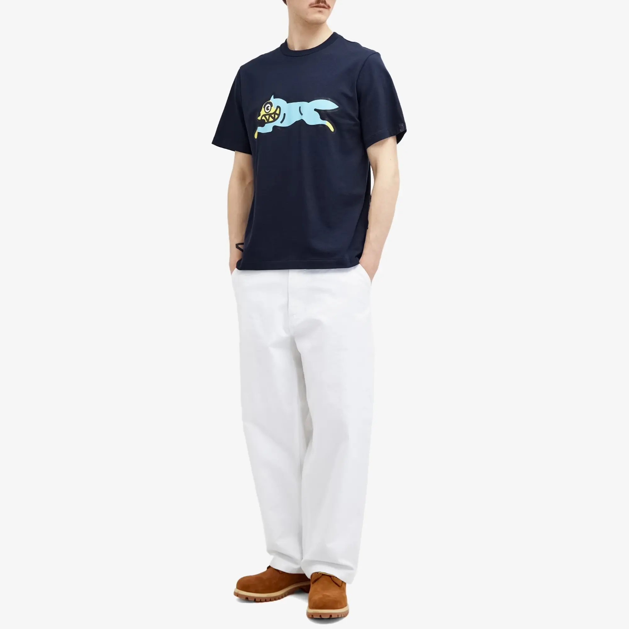 ICECREAM Men's Running Dog T-Shirt Navy