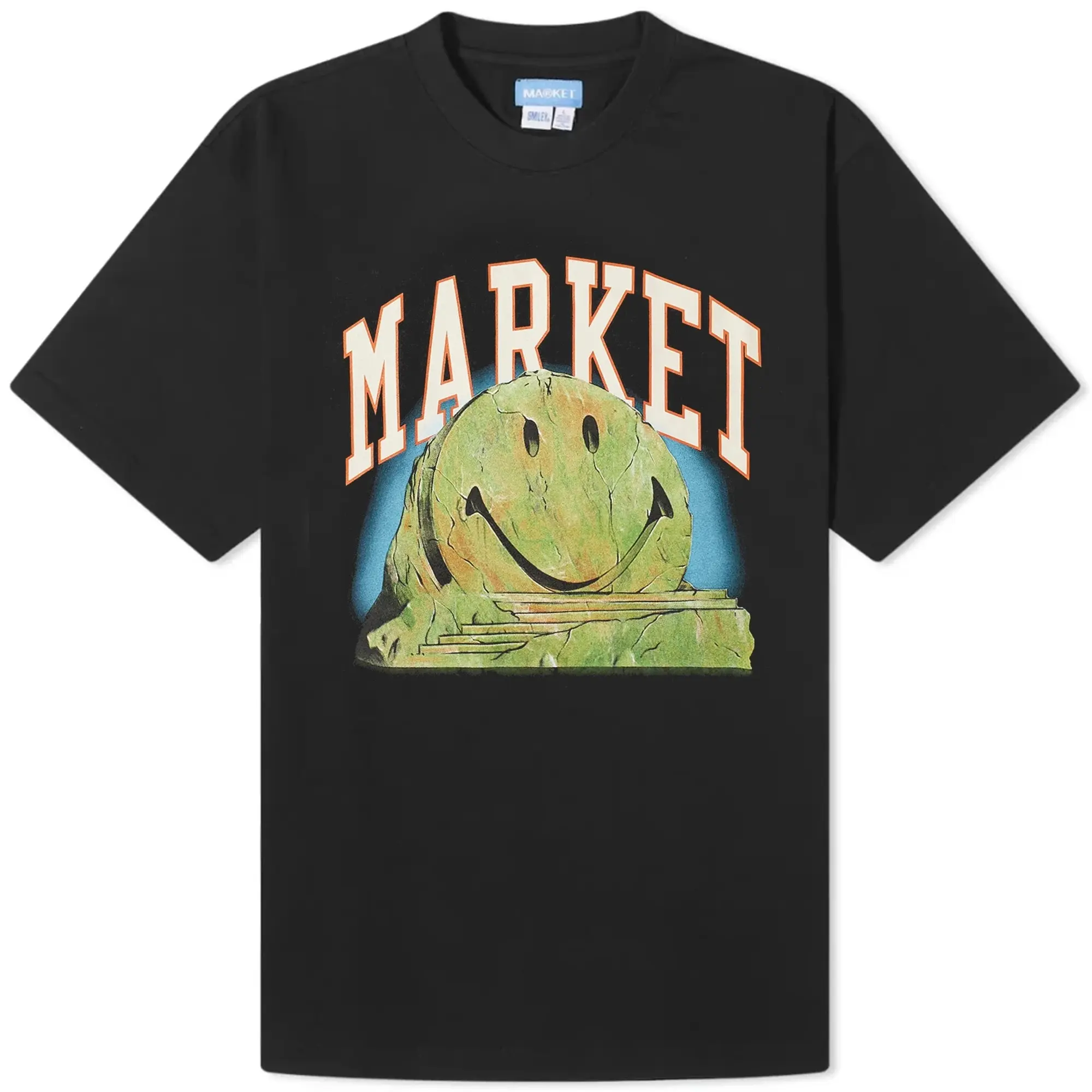MARKET Men's Smiley Out of Body T-Shirt Washed Black