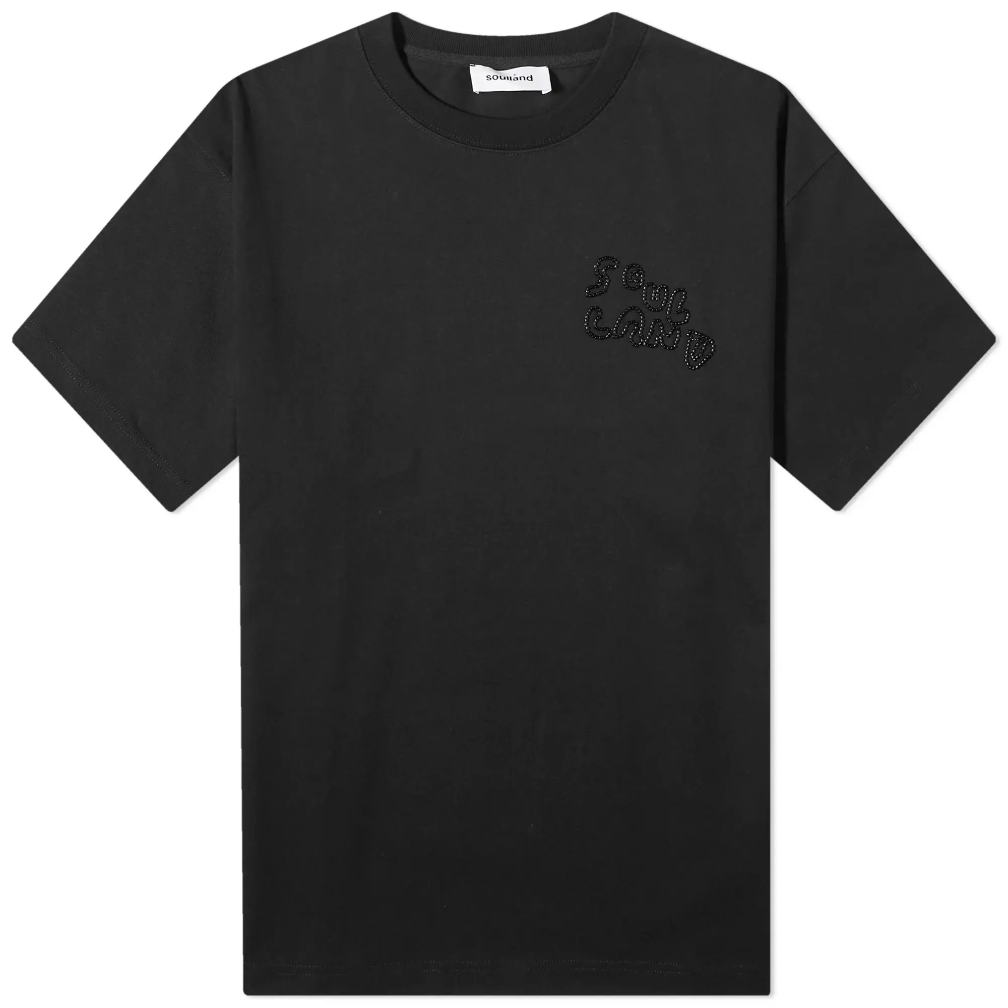 Soulland Men's Kai Beaded Logo T-Shirt Black