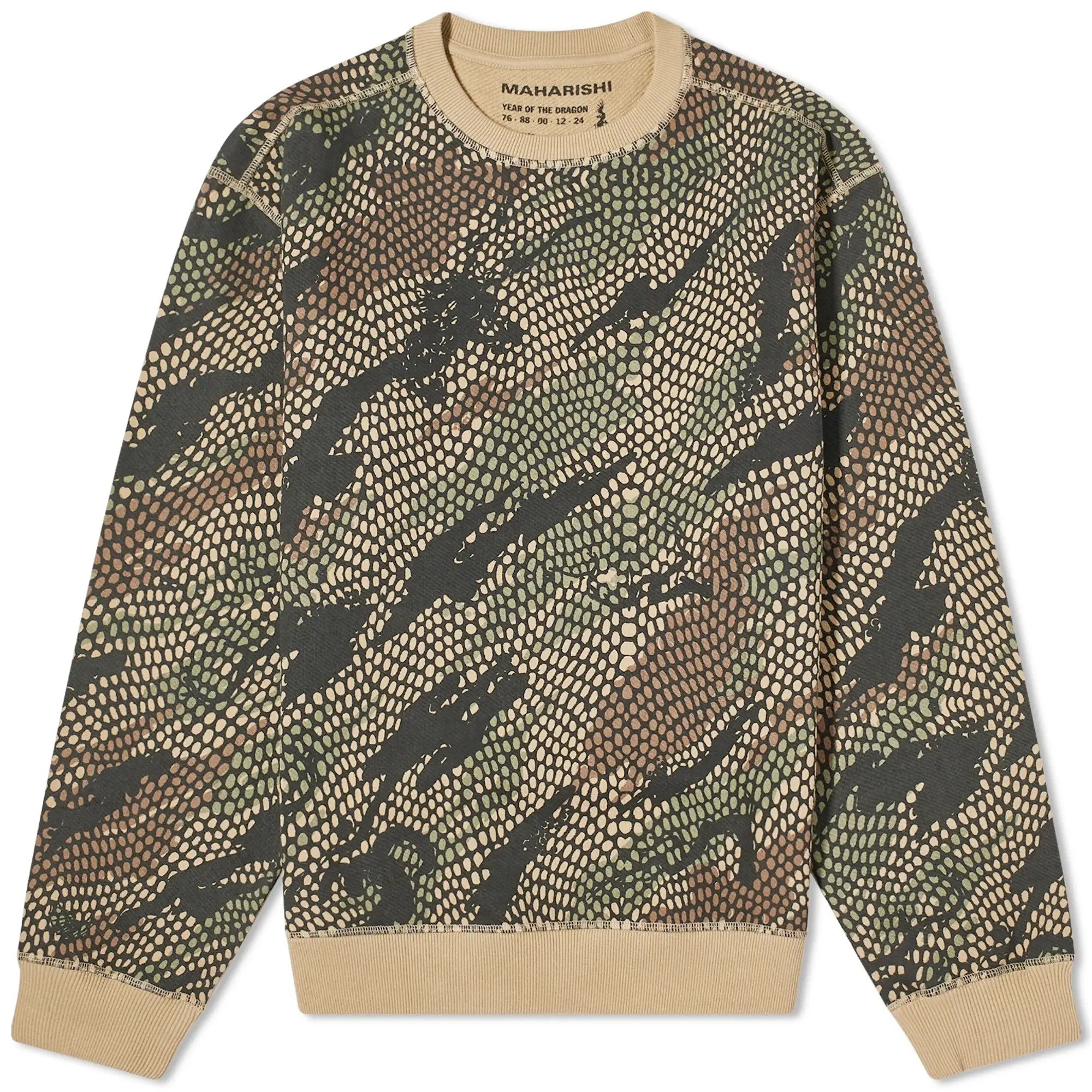 Maharishi Men's Organic Camo Crew Sweatshirt Woodland