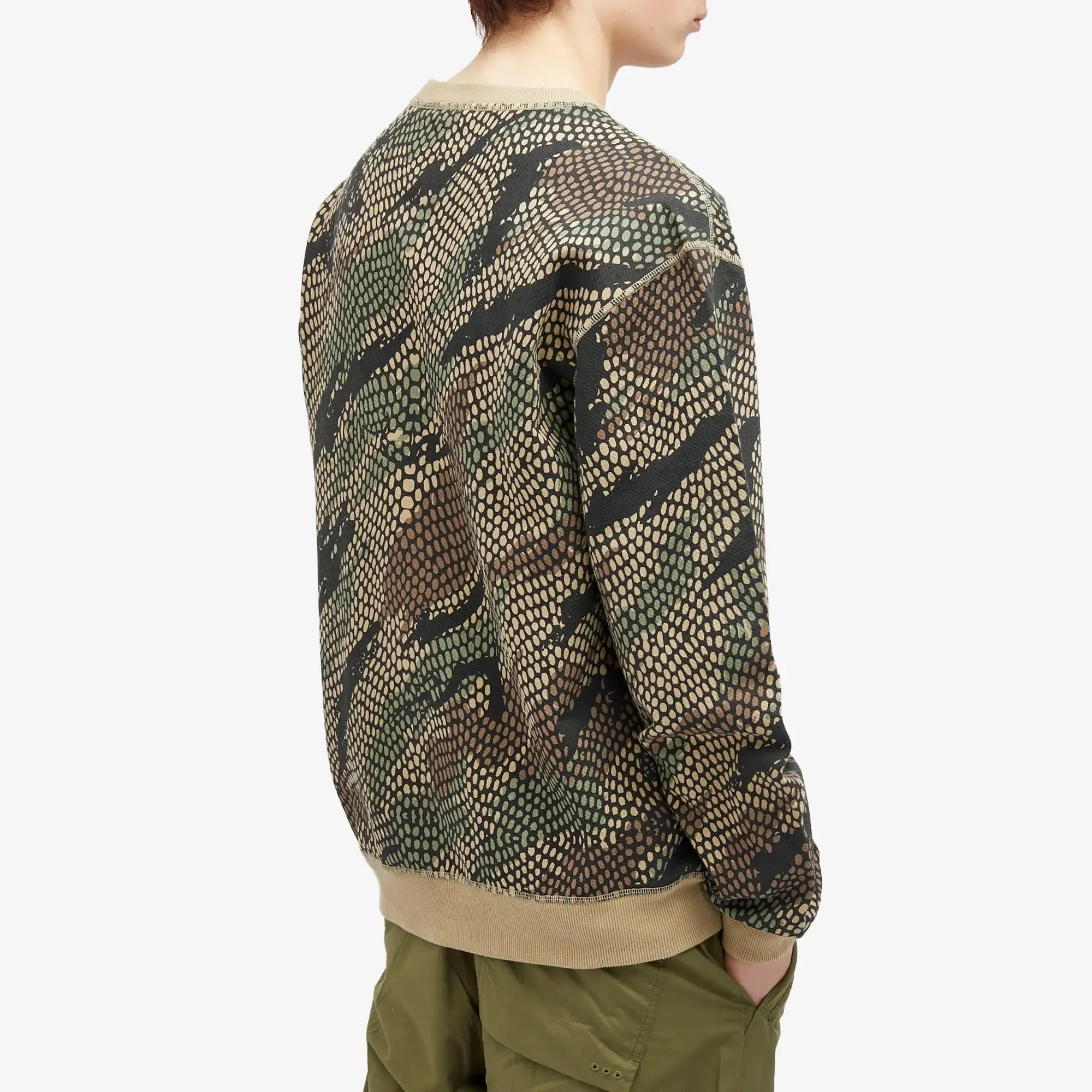 Maharishi Men's Organic Camo Crew Sweatshirt Woodland
