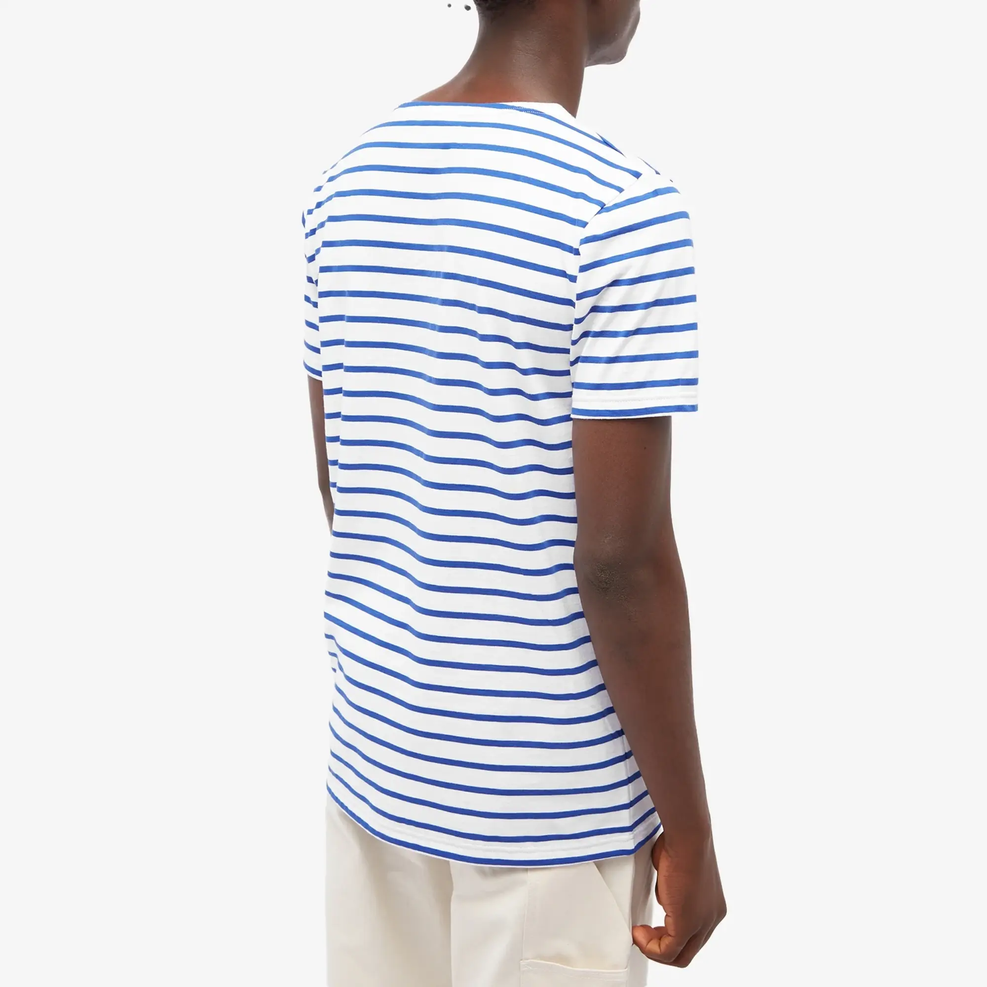 Armor-Lux Men's Mariniere T-Shirt White/Mid Blue