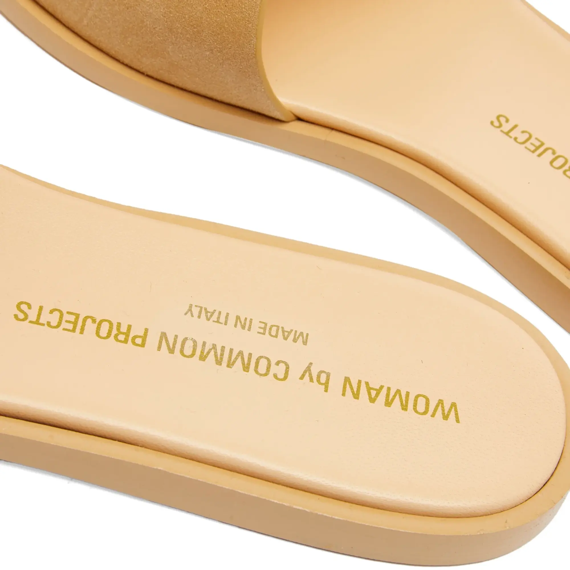 Woman by Common Projects Women's Suede Slides Tan