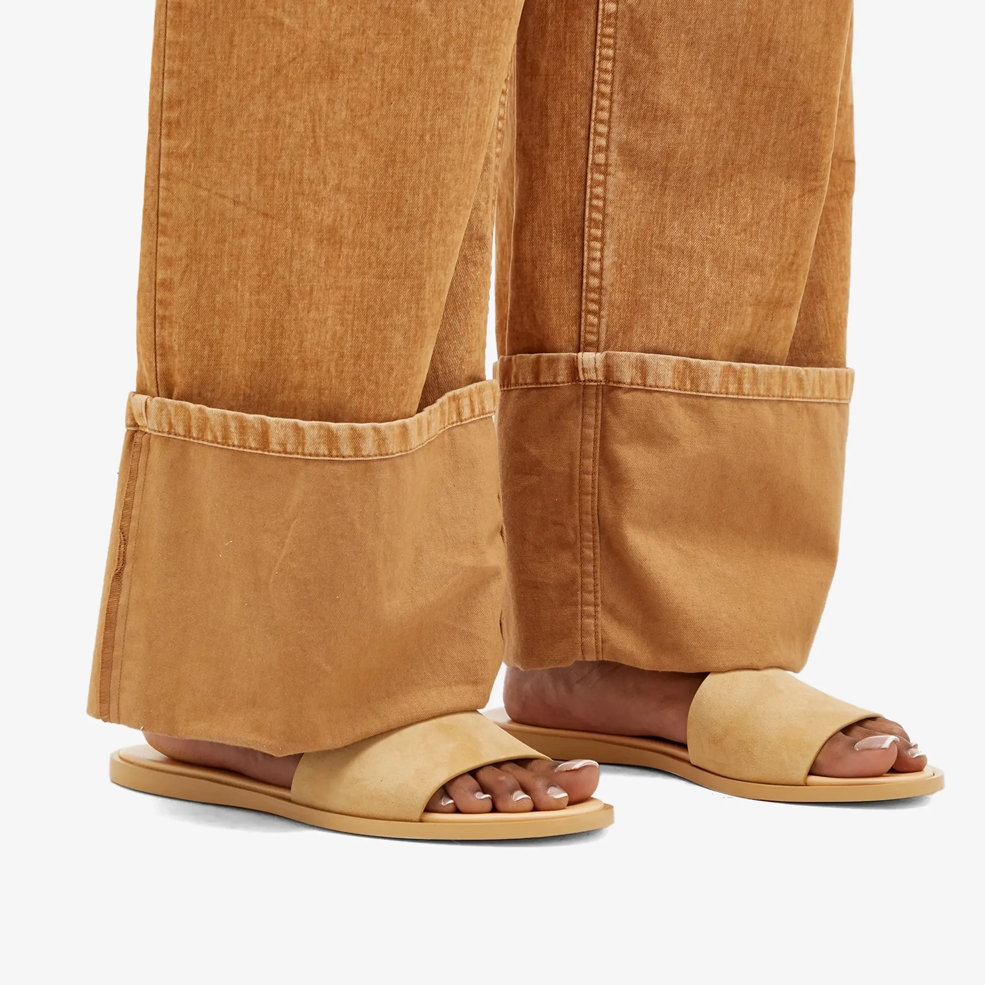 Woman by Common Projects Women's Suede Slides Tan