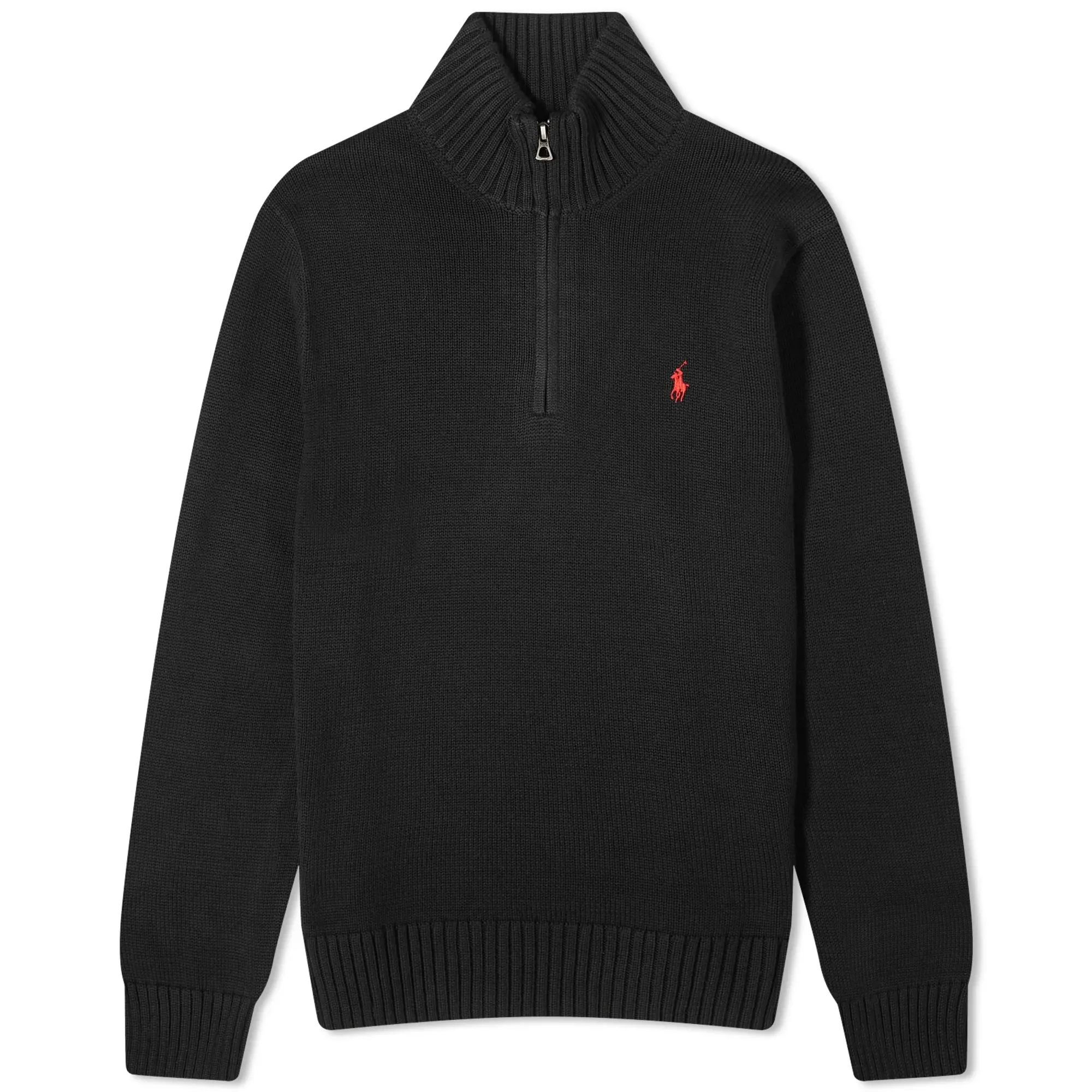 Polo Ralph Lauren Men's Half Zip Knit Jumper Polo Black