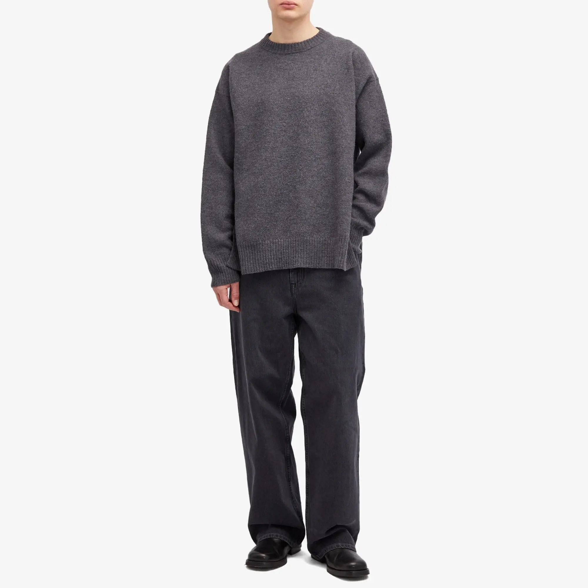 Asics Jil Sander Men's Split Detail Crew Neck Jumper Ash Grey