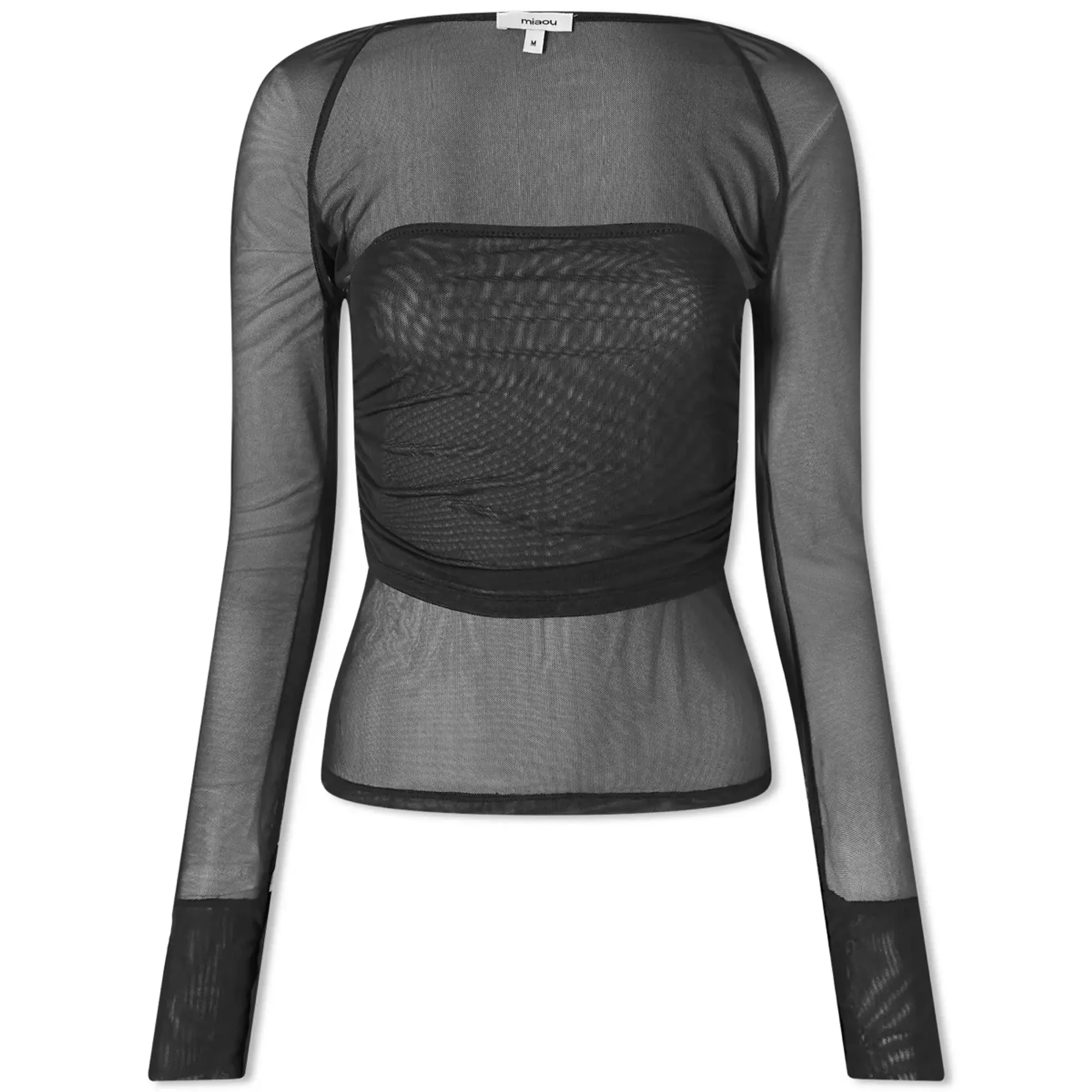 Miaou Women's Iris Long Sleeve Mesh Top Black