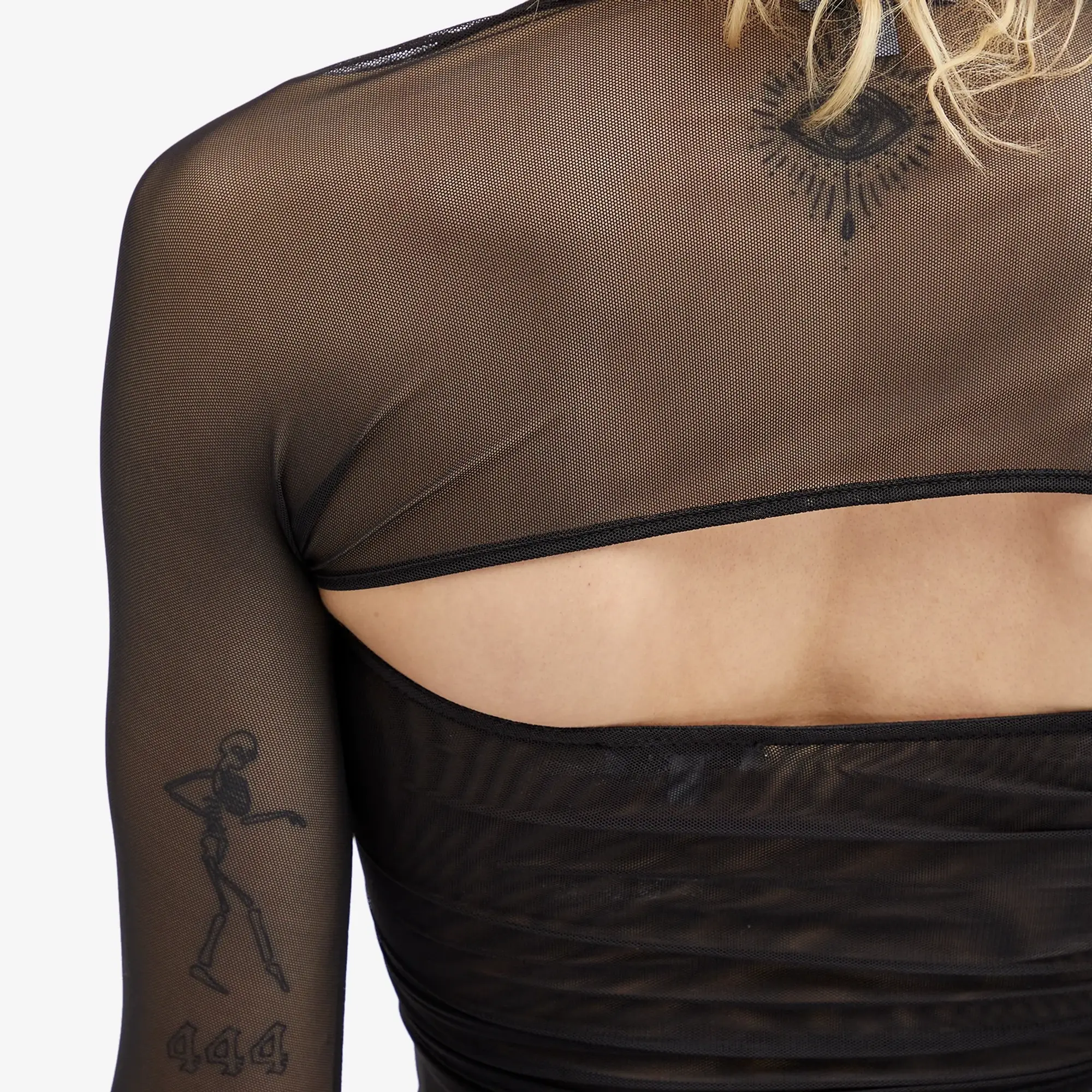 Miaou Women's Iris Long Sleeve Mesh Top Black