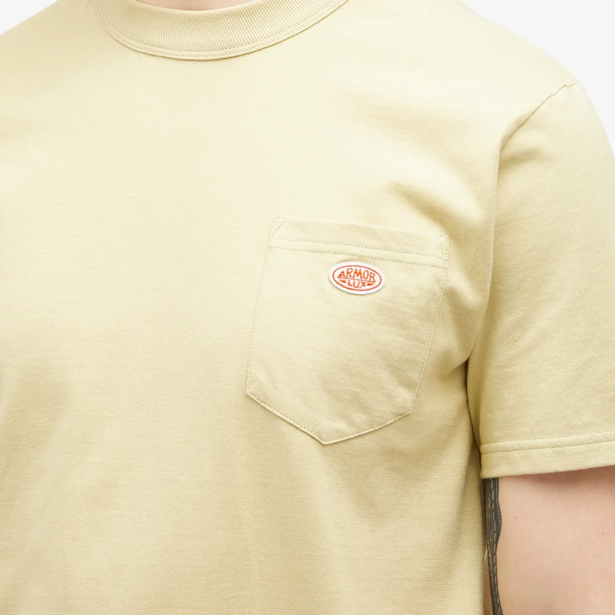 Armor-Lux Men's 79151 Logo Pocket T-Shirt Pale Olive