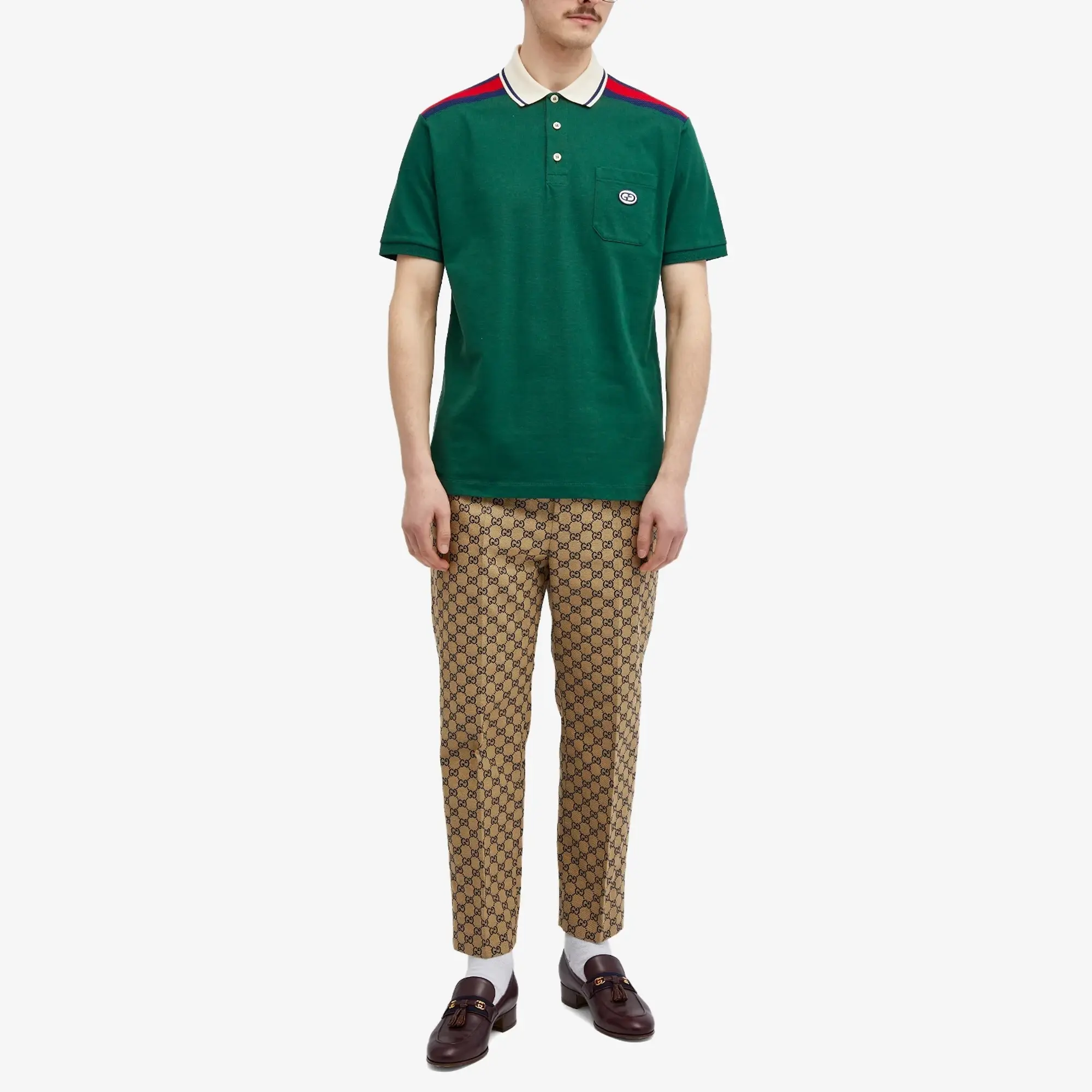 Gucci Men's GRG Logo Polo Shirt Green