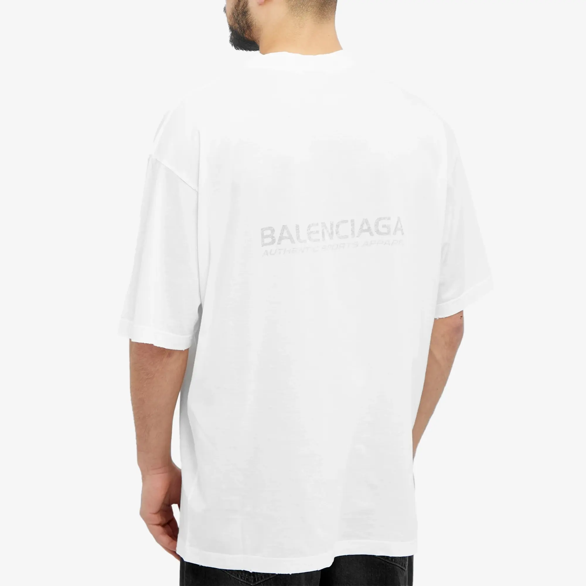 Balenciaga Men's Surf Logo Tee White/Light Blue