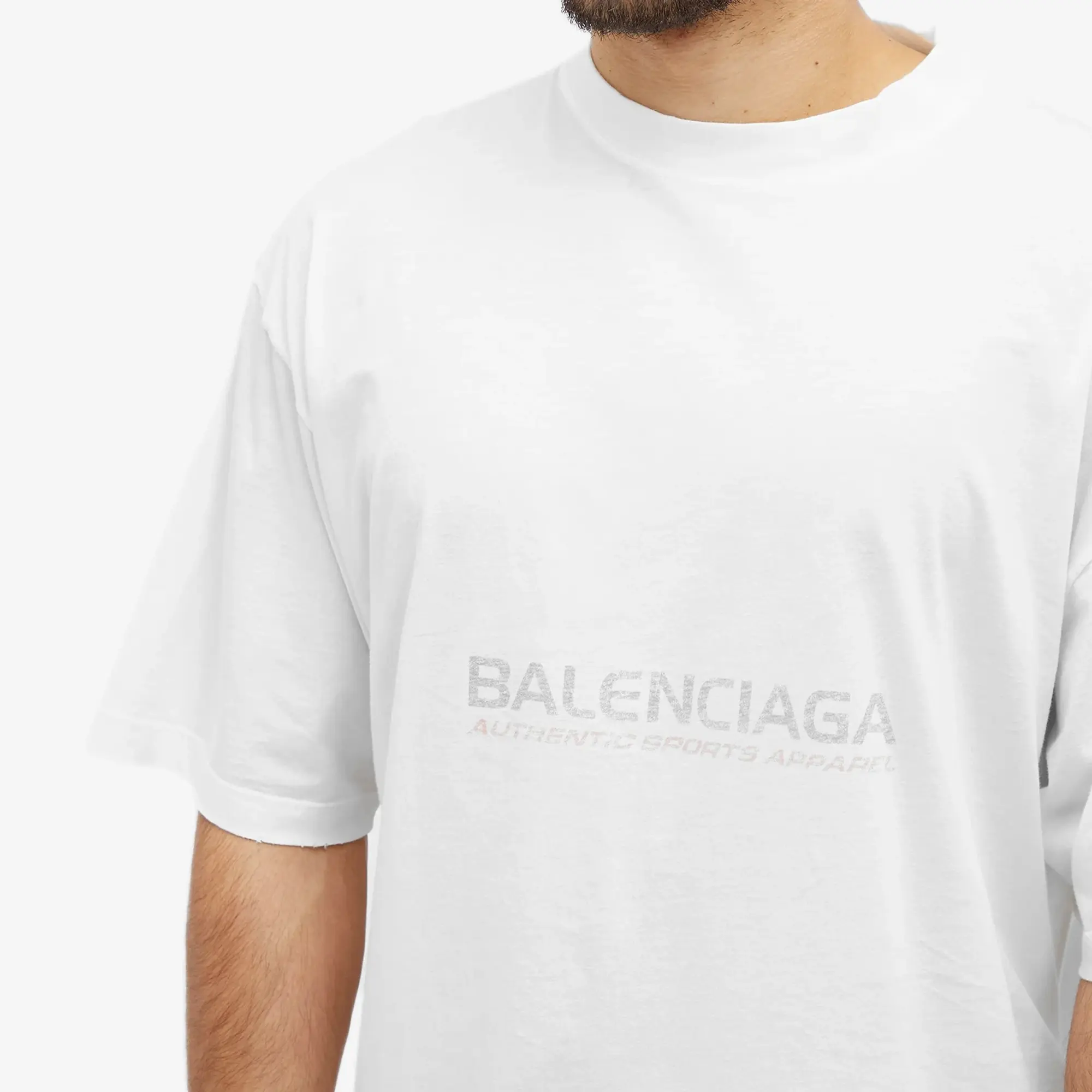 Balenciaga Men's Surf Logo Tee White/Light Blue