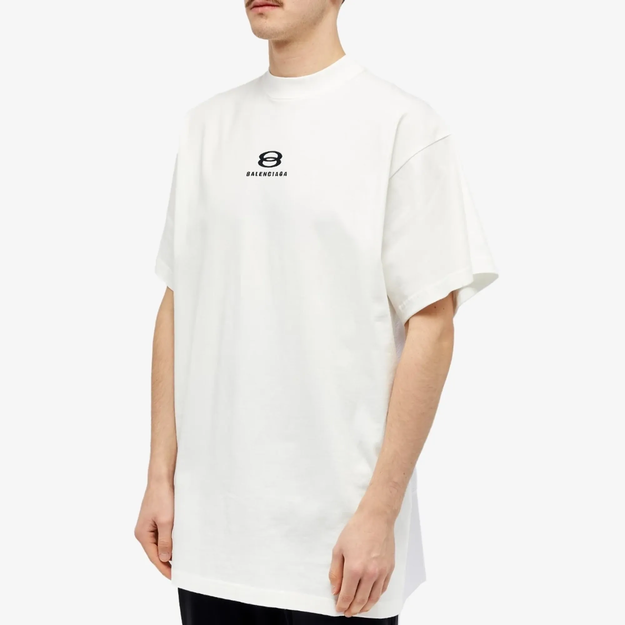 Balenciaga Men's Deconstructed T-Shirt White/Black | 768068-TPVG9