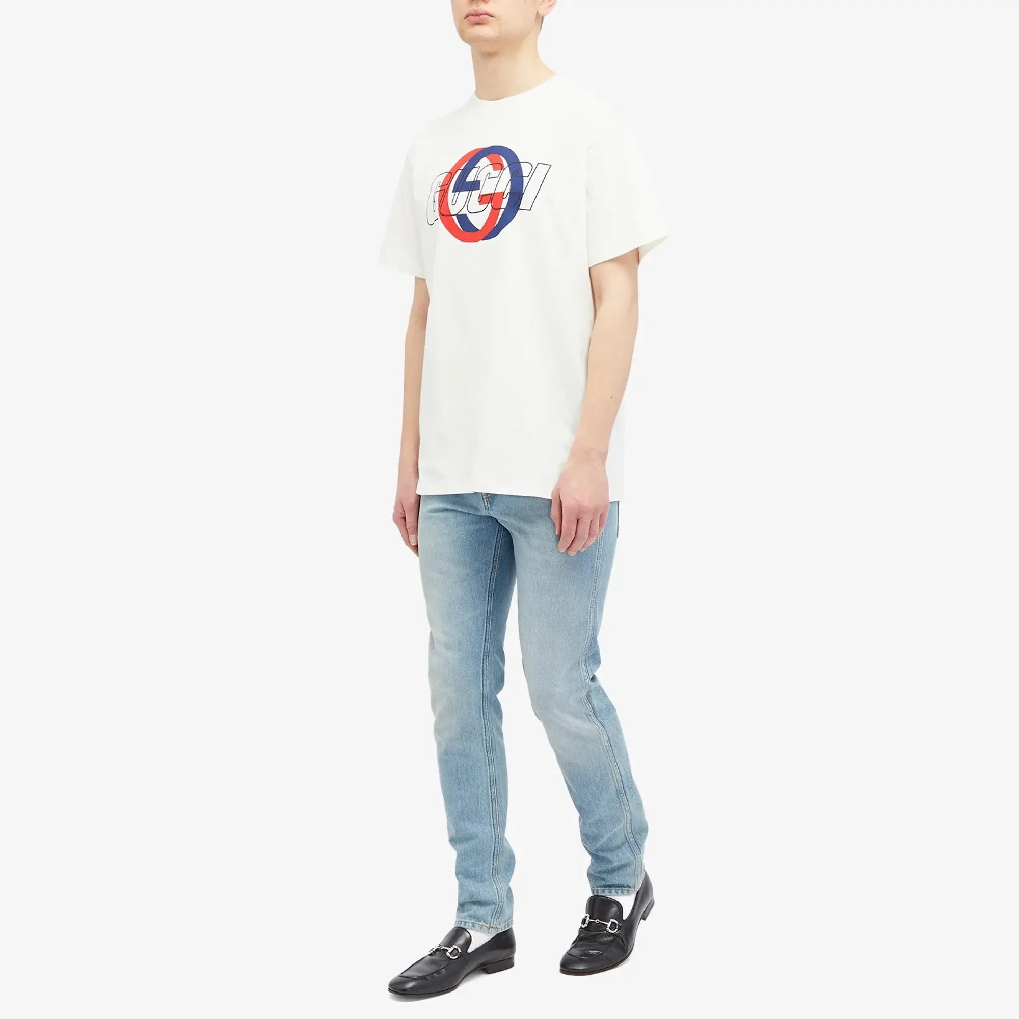 Gucci Men's Interlocking Graphic Logo T-Shirt Sunlight
