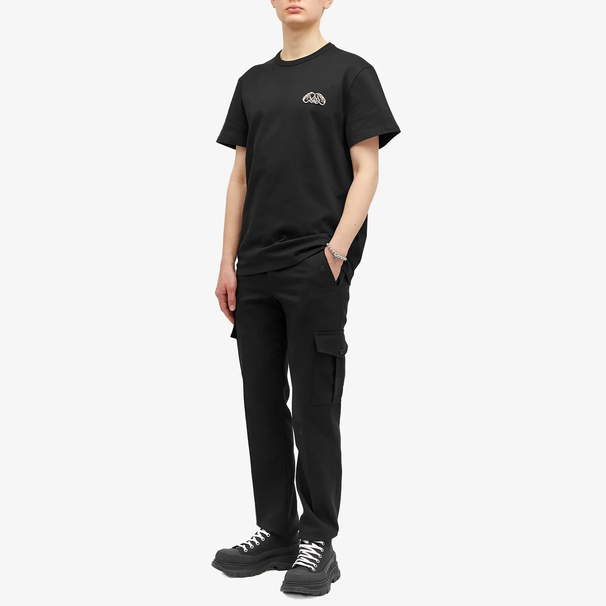 Alexander McQueen Men's Seal Logo T-Shirt Black