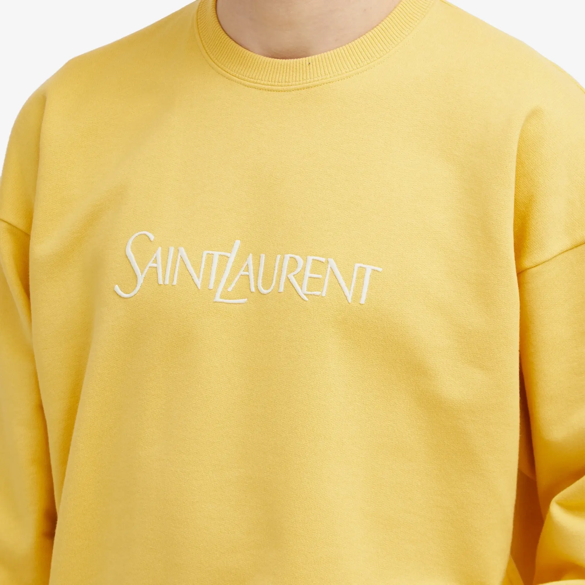 Saint Laurent Men's Logo Sweatshirt Yellow/Natural