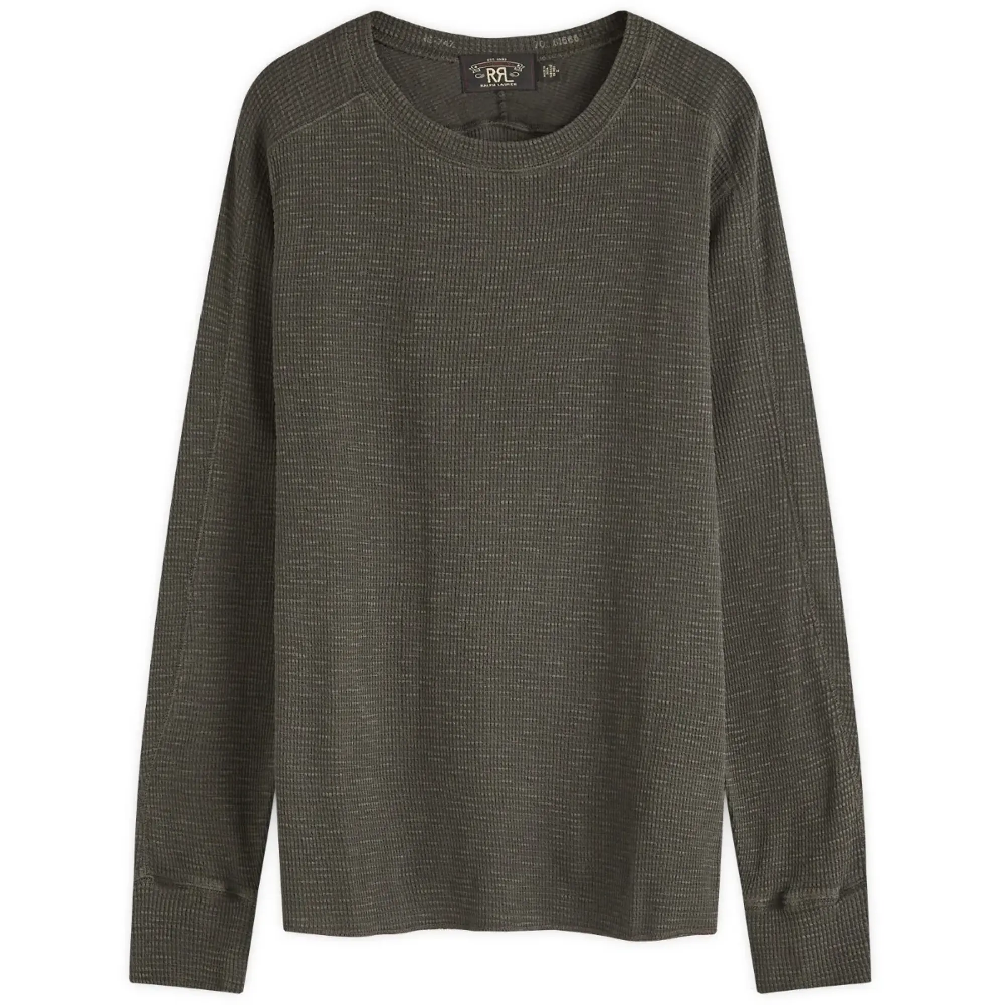 RRL Men's Long Sleeve T-Shirt Faded Black Canvas