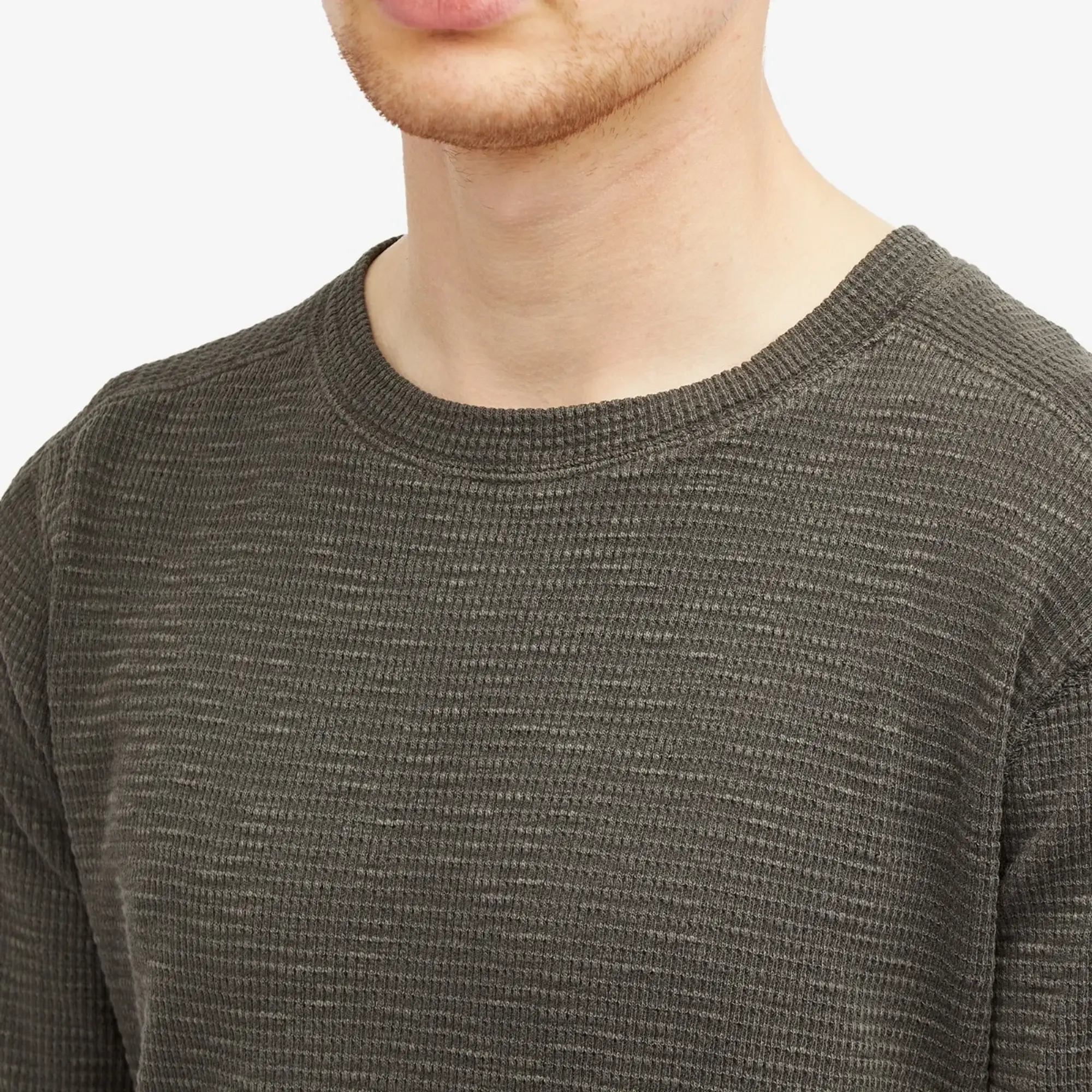 RRL Men's Long Sleeve T-Shirt Faded Black Canvas