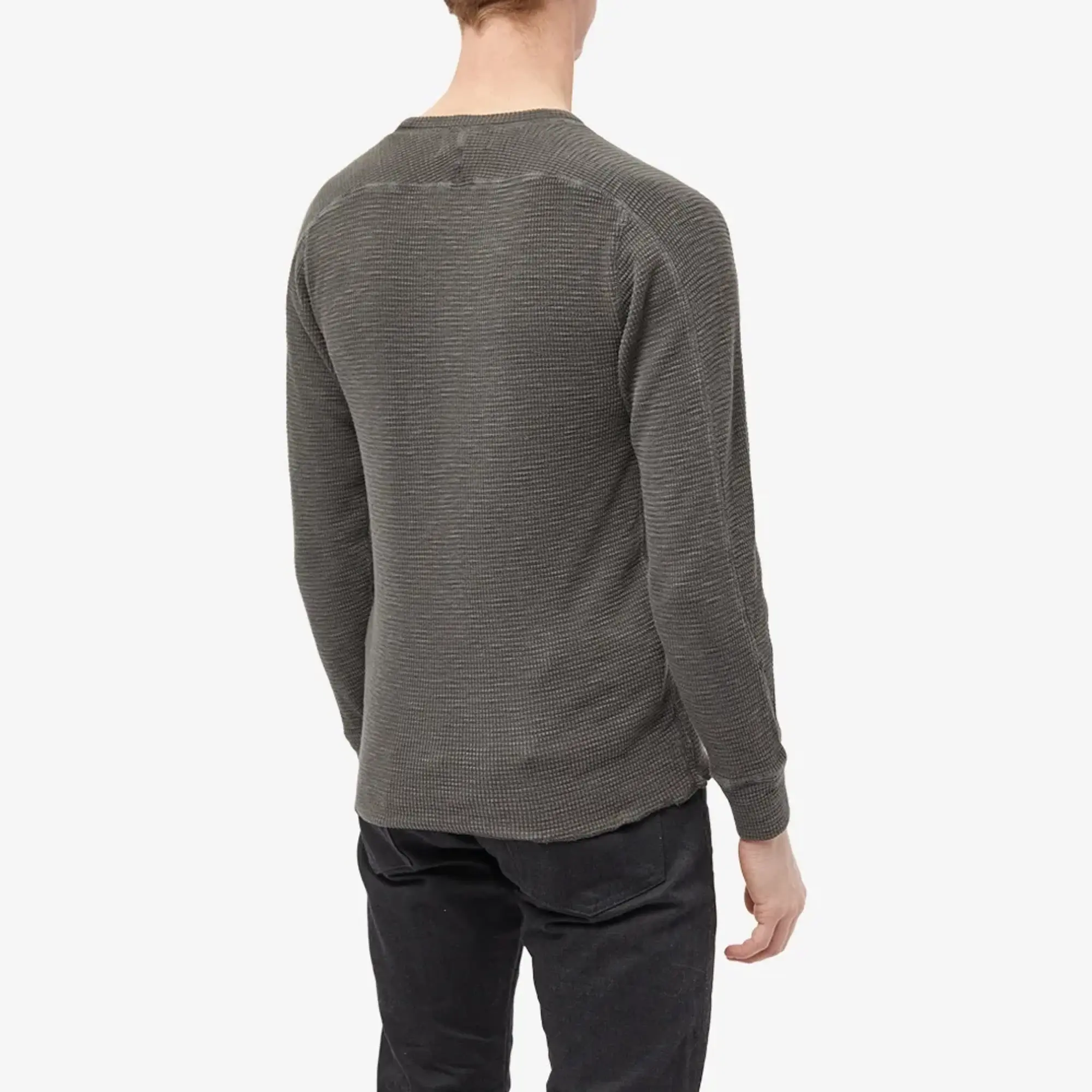 RRL Men's Long Sleeve T-Shirt Faded Black Canvas