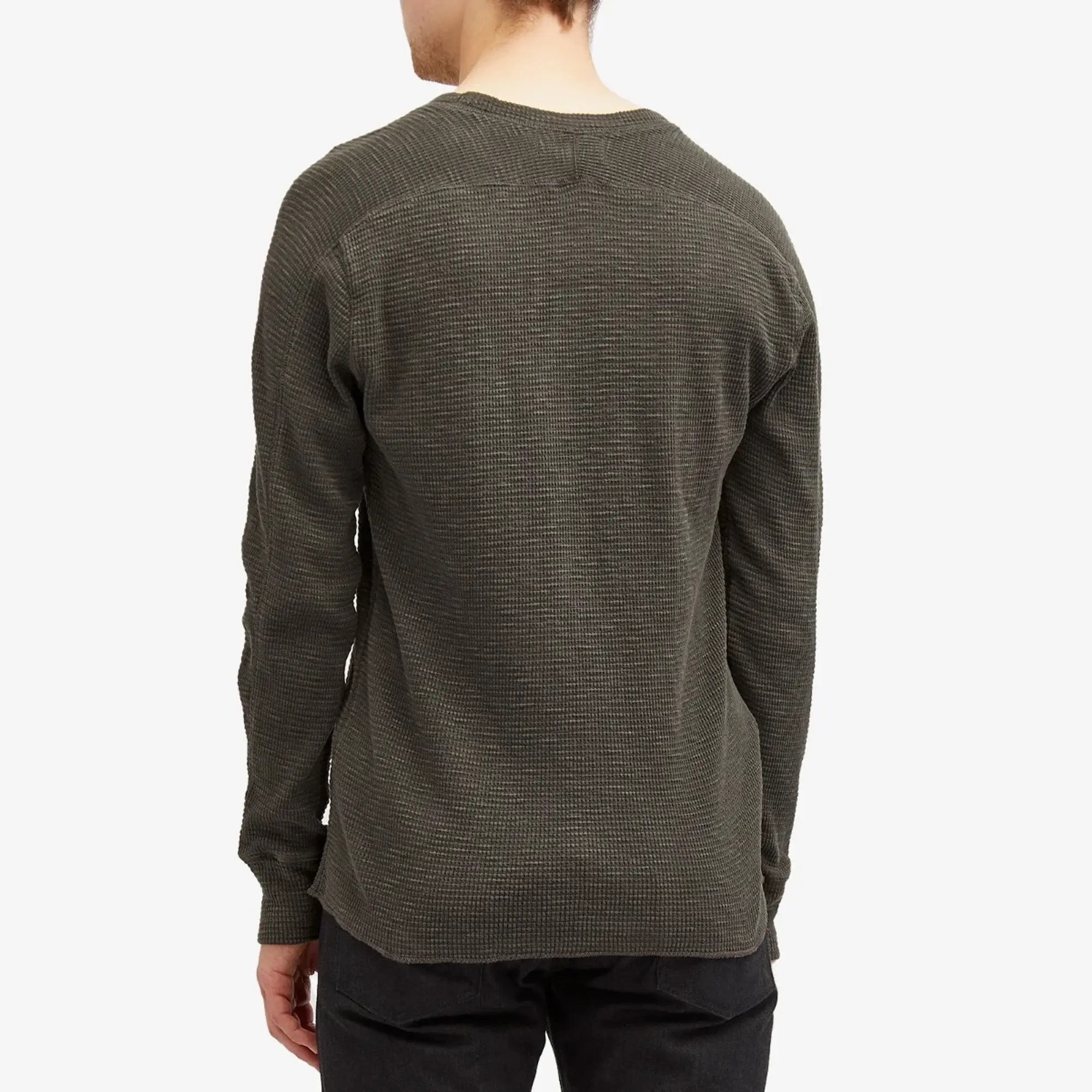 RRL Men's Long Sleeve T-Shirt Faded Black Canvas