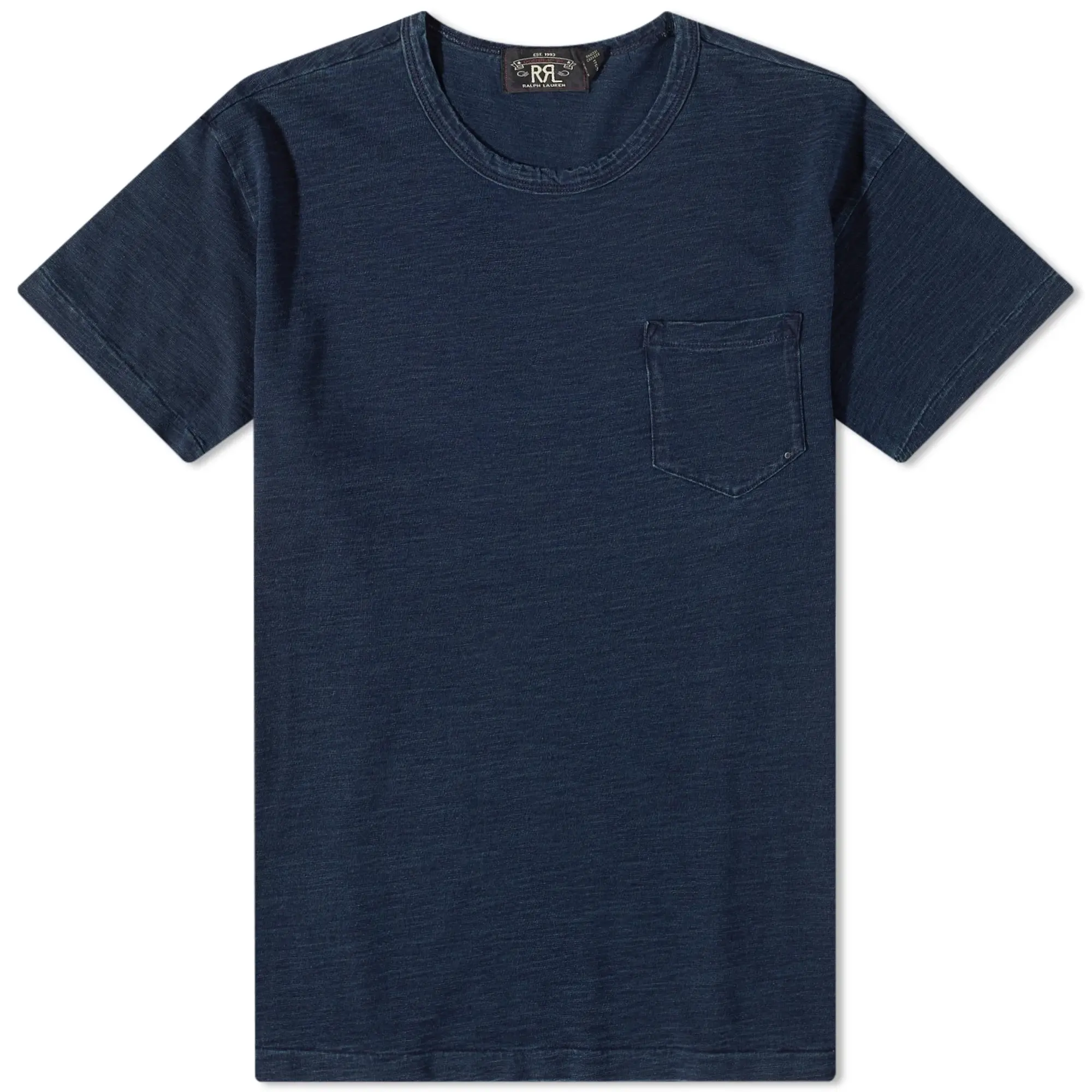 Ralph Lauren RRL Men's Indigo Dyed Crew T-Shirt Rinsed Indigo