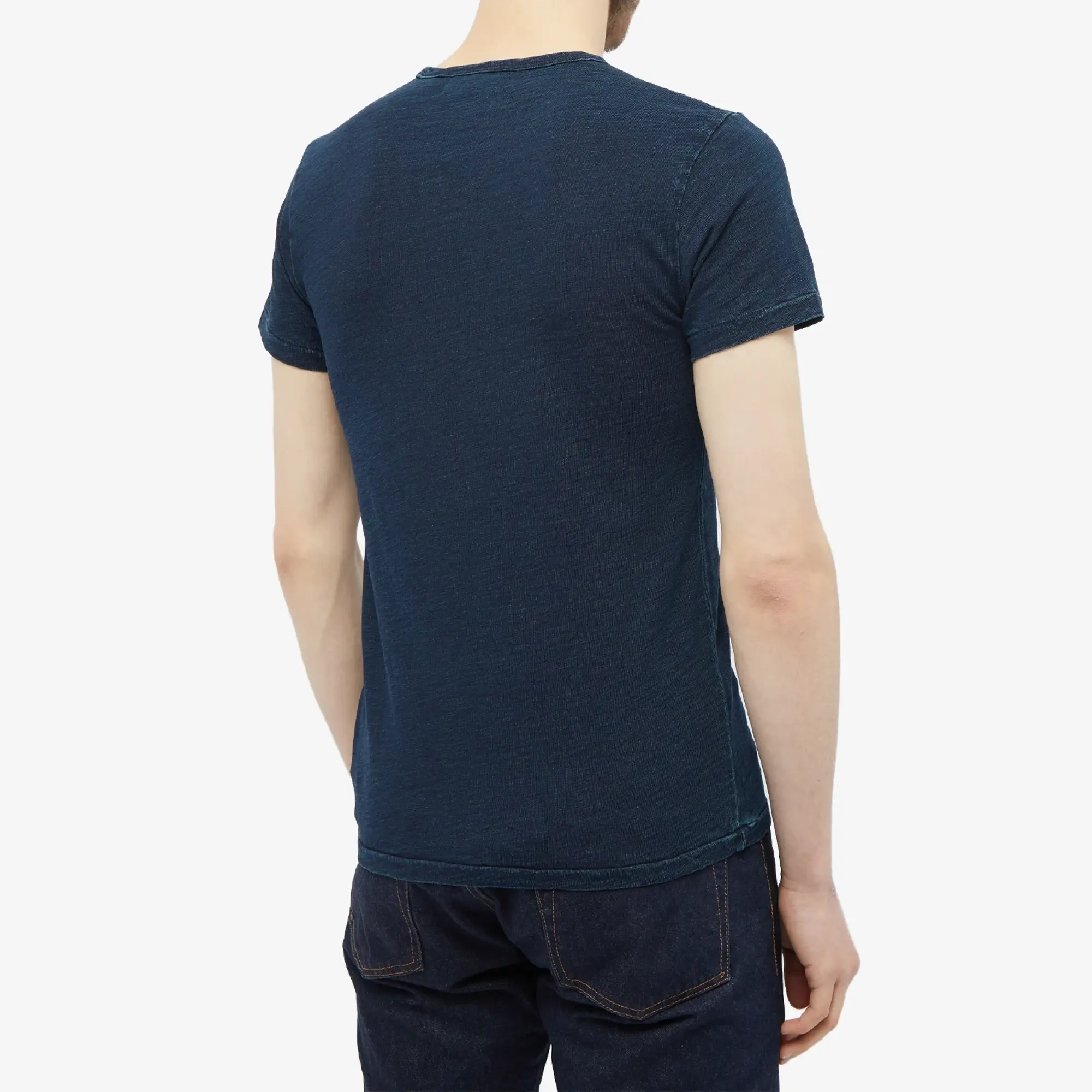 Ralph Lauren RRL Men's Indigo Dyed Crew T-Shirt Rinsed Indigo